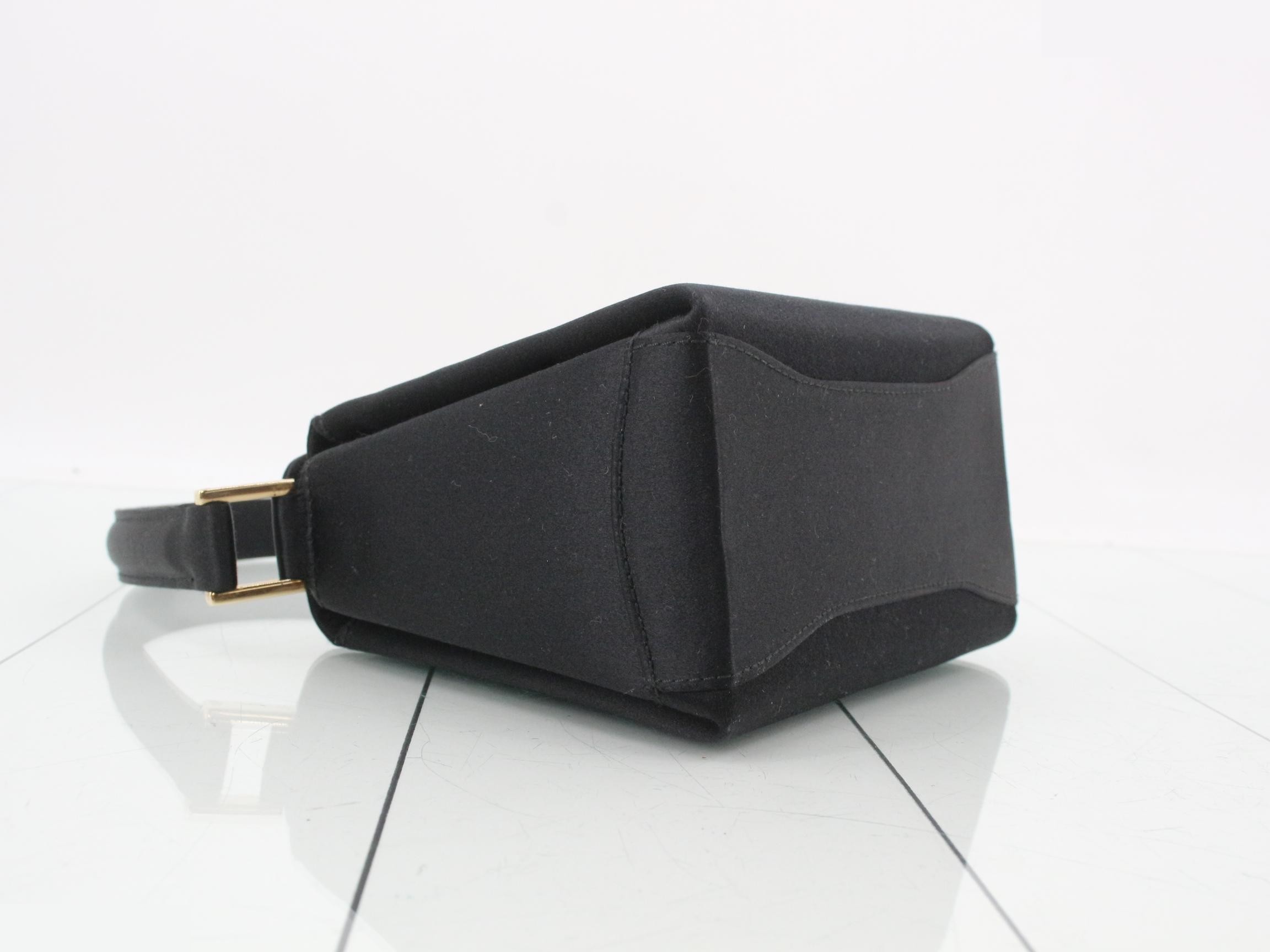 Satin handbag with gold hardware — view 5