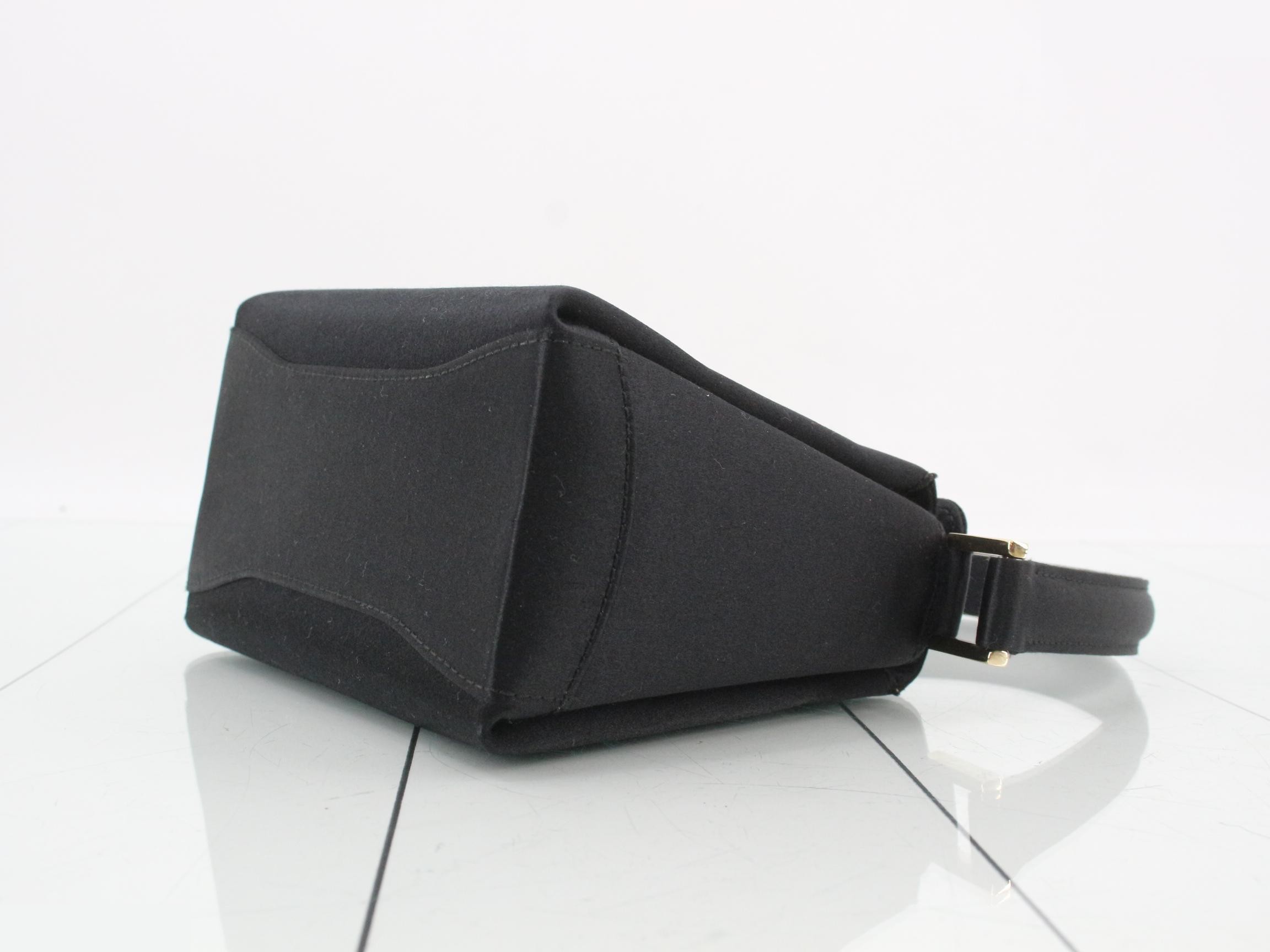 Satin handbag with gold hardware — view 6