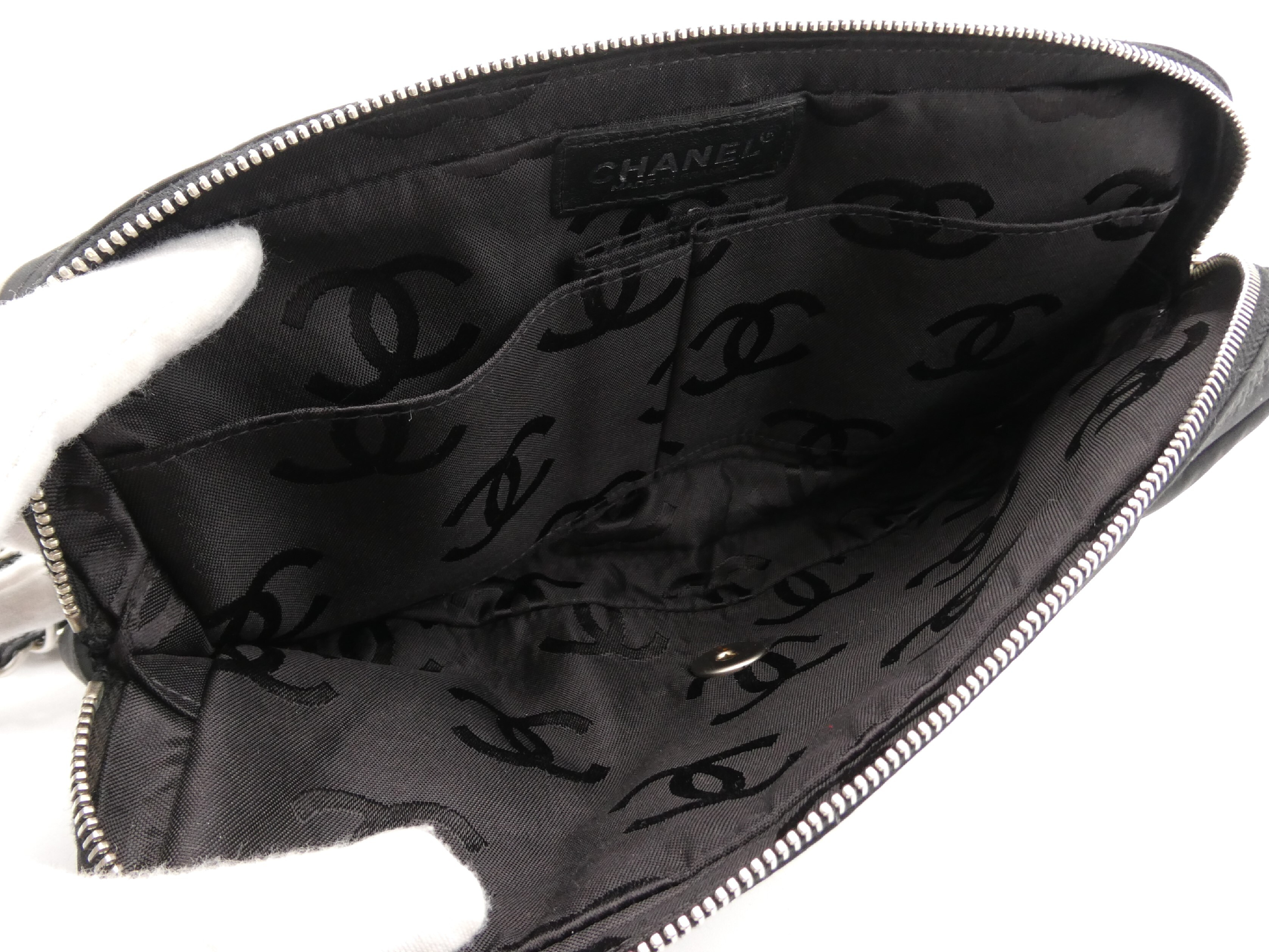 Chocolate Bar Nylon Coco Mark Turnlock Double Chain Shoulder Bag — view 7