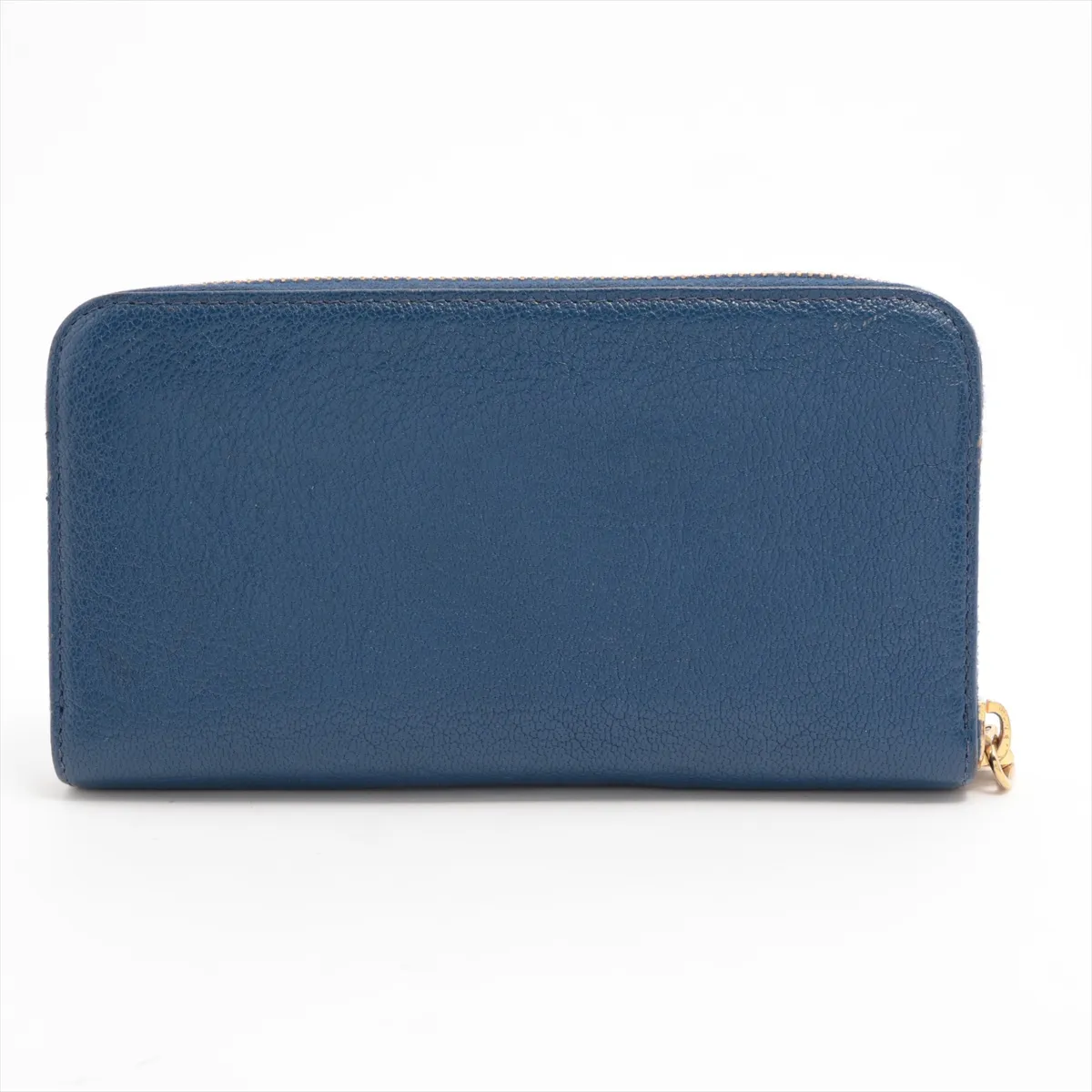 Madras Leather Round Zip Wallet Blue 5M1394 — view 2