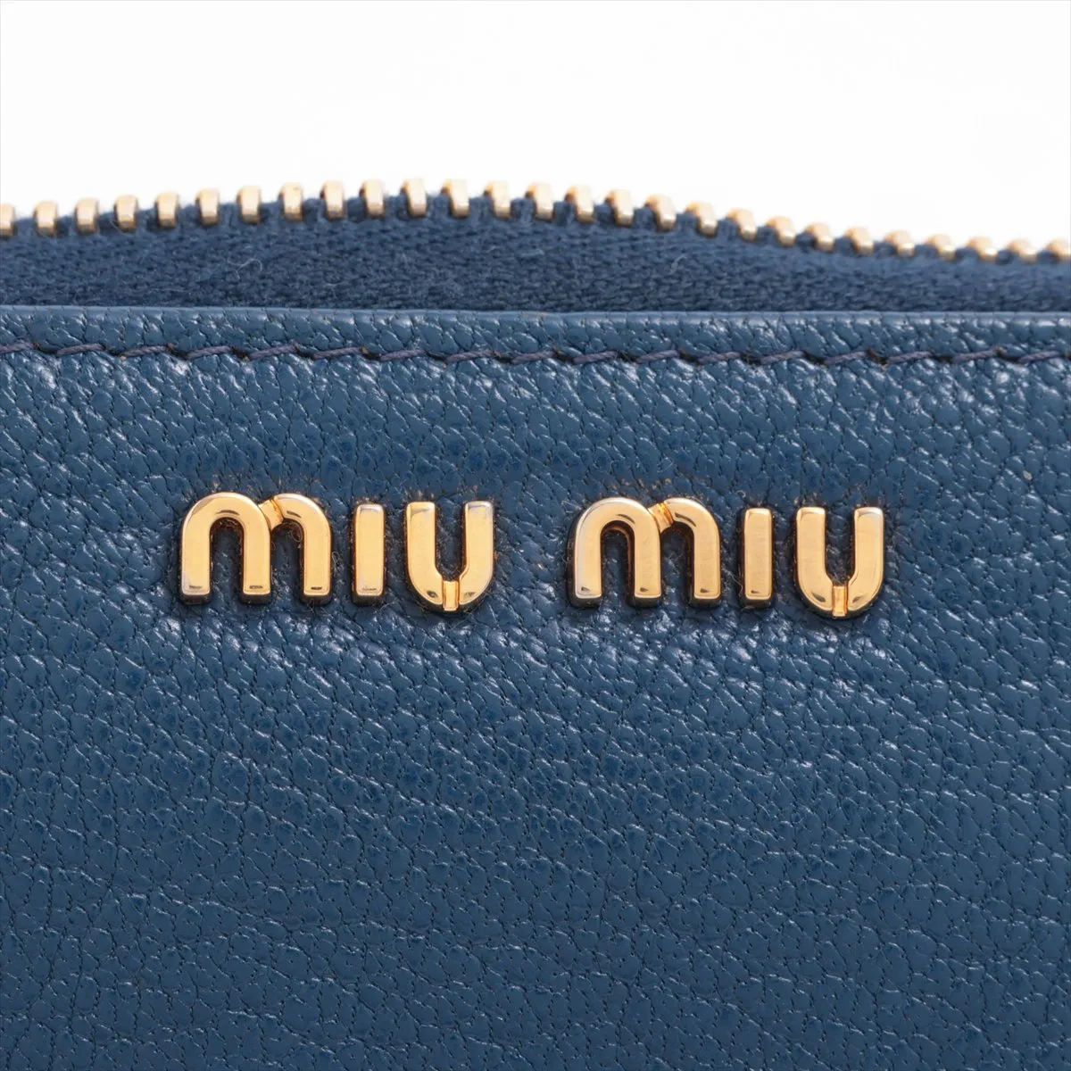 Madras Leather Round Zip Wallet Blue 5M1394 — view 11