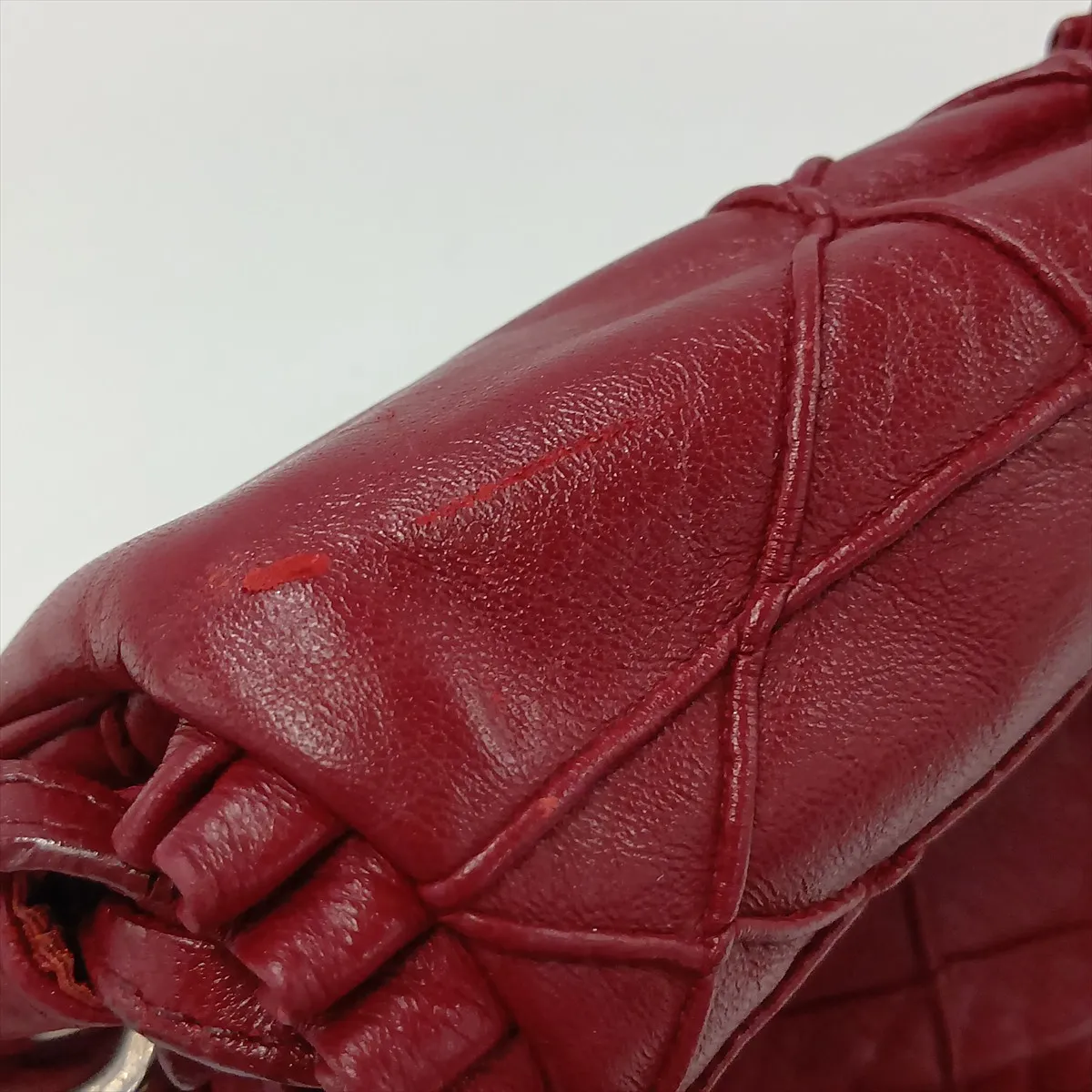 Cannage New Rock Leather Chain Shoulder Bag, Red — view 12