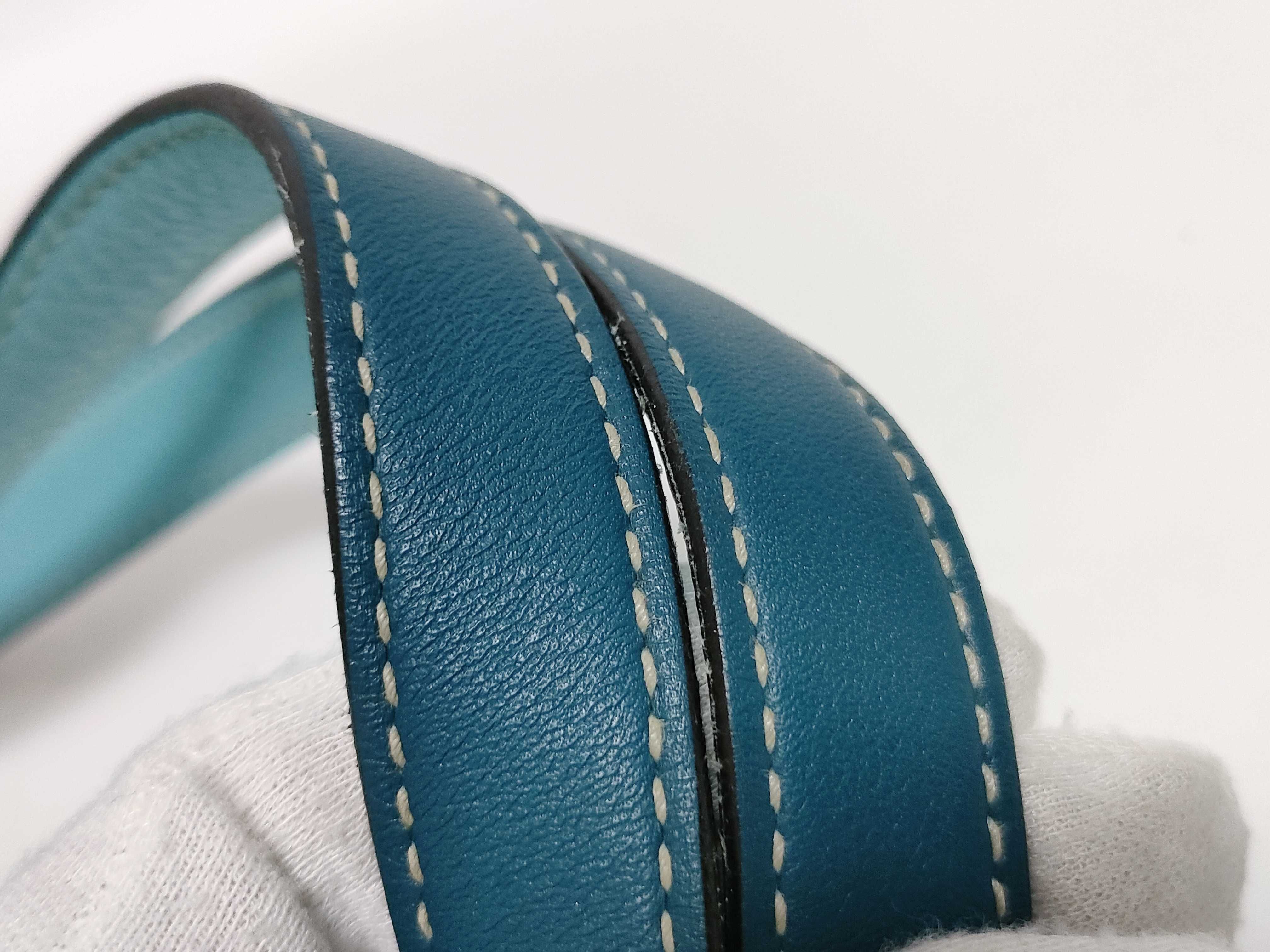 Double Sens 36 Tote Bag in Veau Swift and Taurillon Clemence Leather, Colvert Blue Atoll, Y-stamp. — view 4