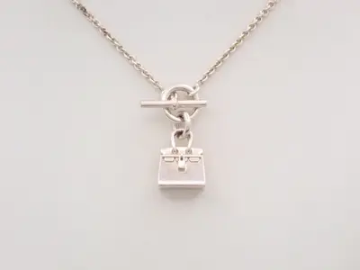Birkin Amulet Necklace, chain approximately 40cm, 925 sterling silver, 13.0g