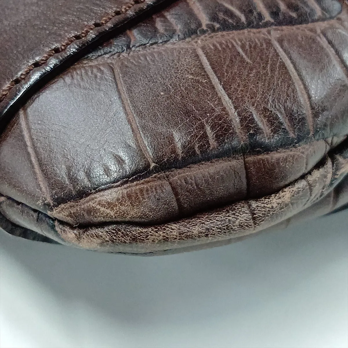 Suede and Leather Shoulder Bag, Brown — view 13