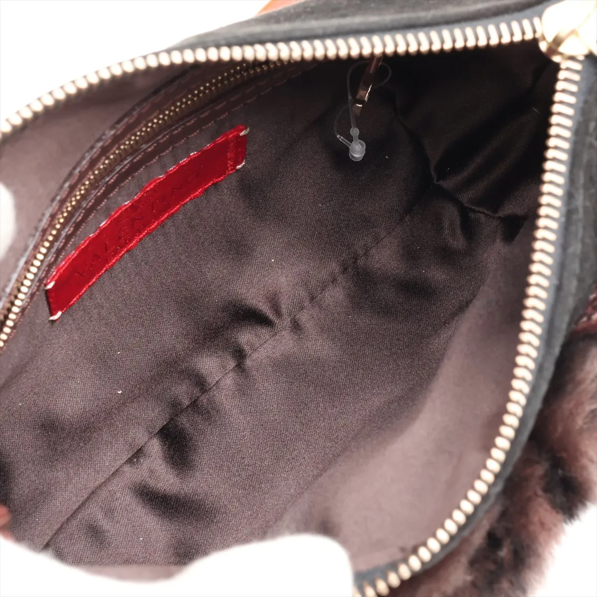 Suede and Leather Shoulder Bag, Brown — view 6