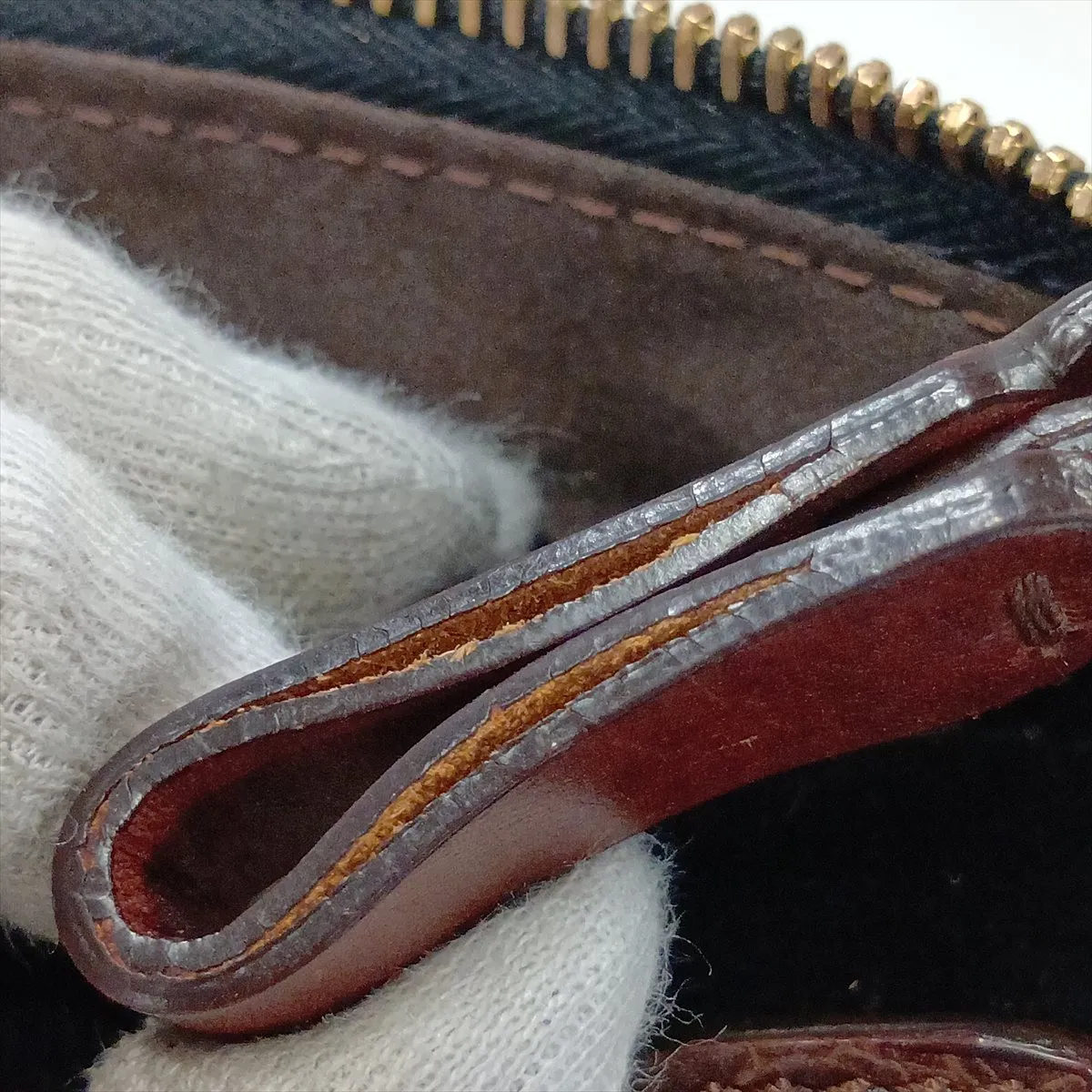 Suede and Leather Shoulder Bag, Brown — view 10