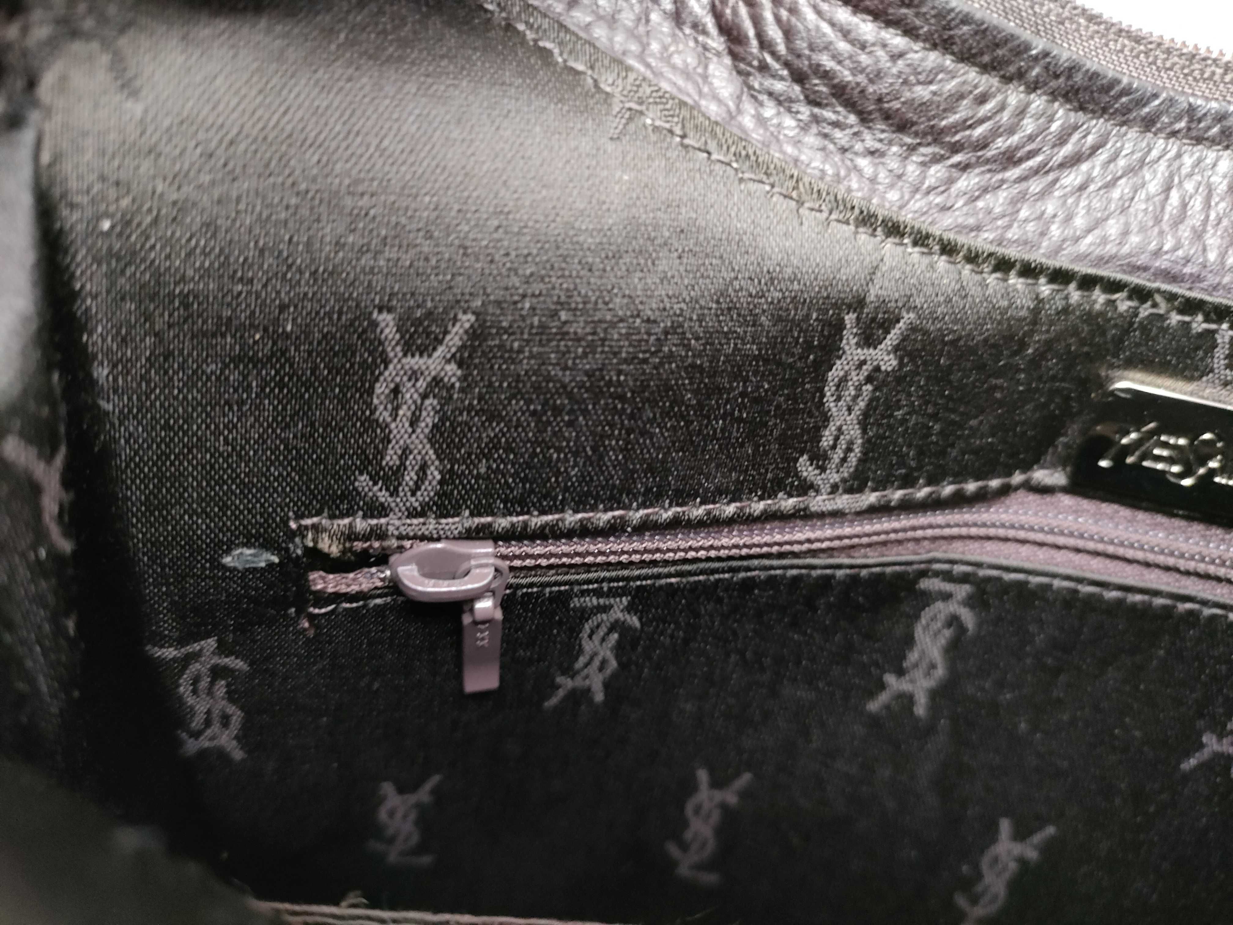Leather Brown Handbag with Logo Plate — view 13