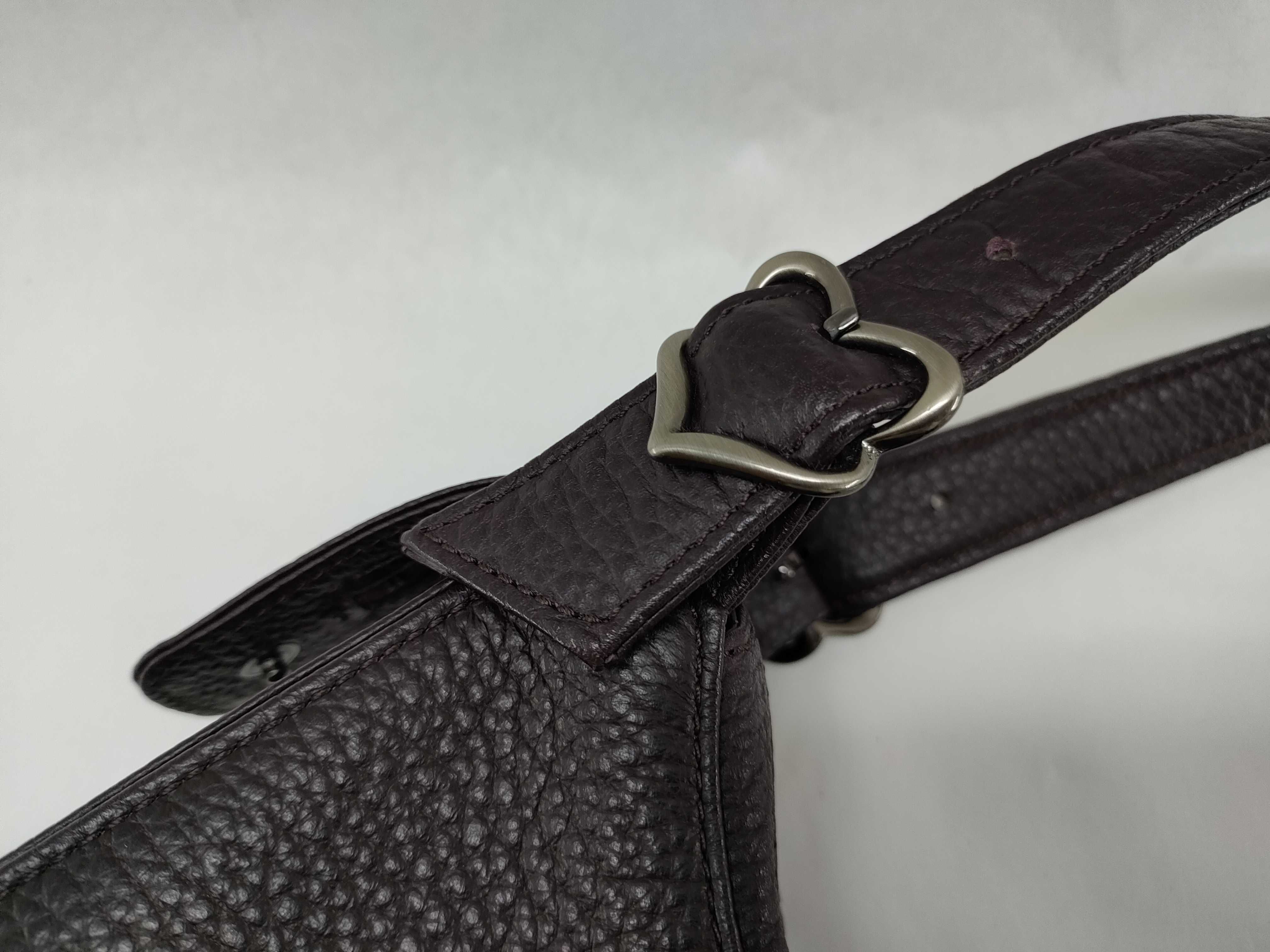Leather Brown Handbag with Logo Plate — view 5