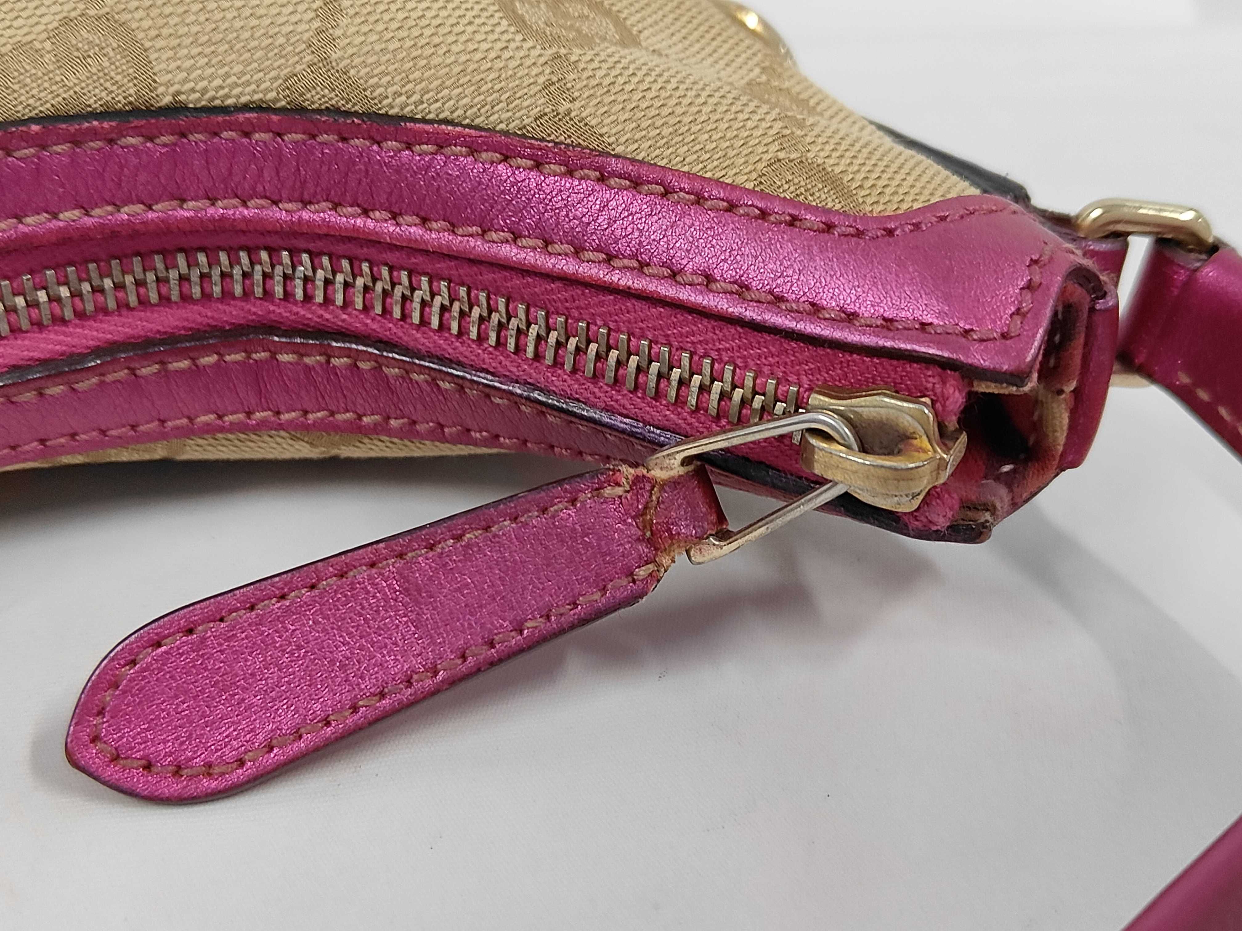 Fuchsia Canvas GG Monogram Hobo Shoulder Bag — view 7
