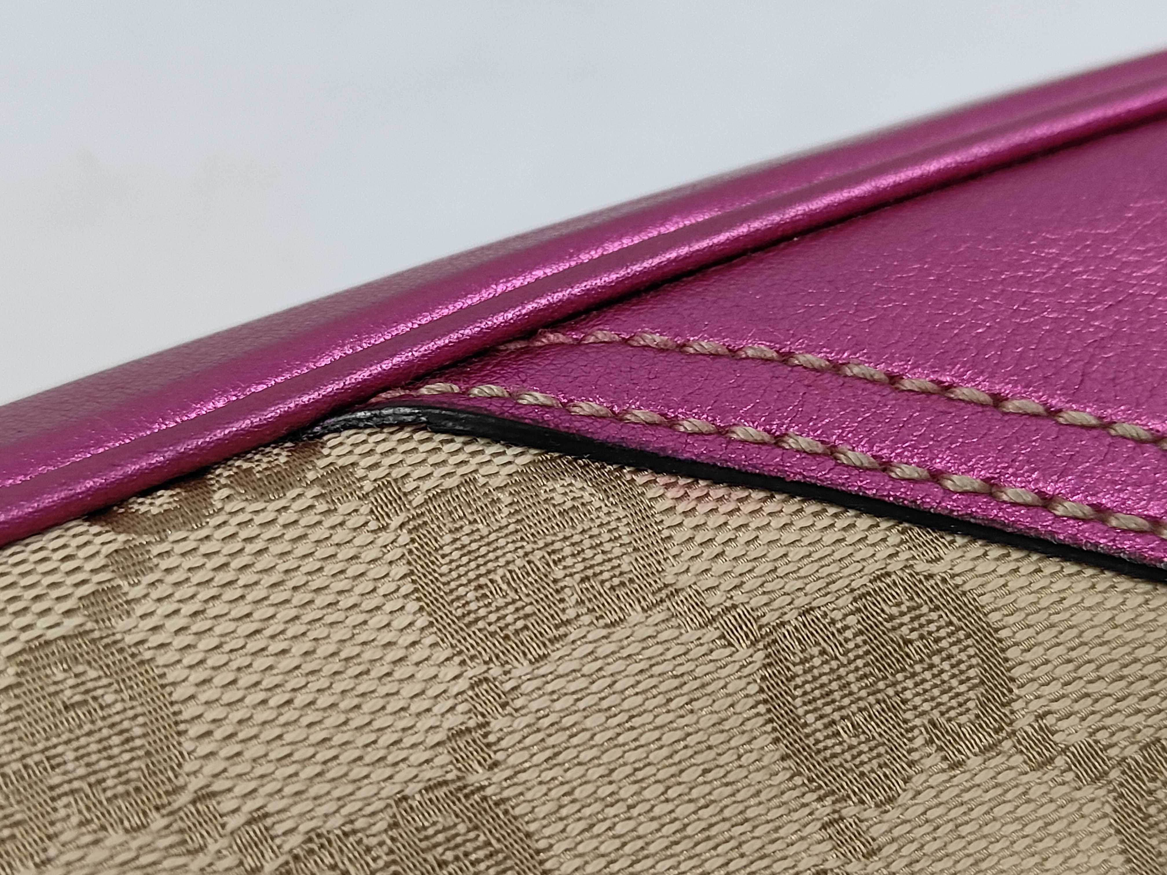 Fuchsia Canvas GG Monogram Hobo Shoulder Bag — view 10