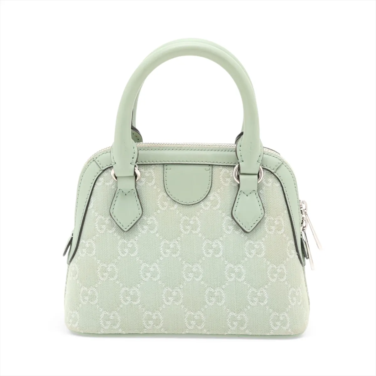 GG Canvas x Leather 2-Way Handbag Green 772216 — view 2