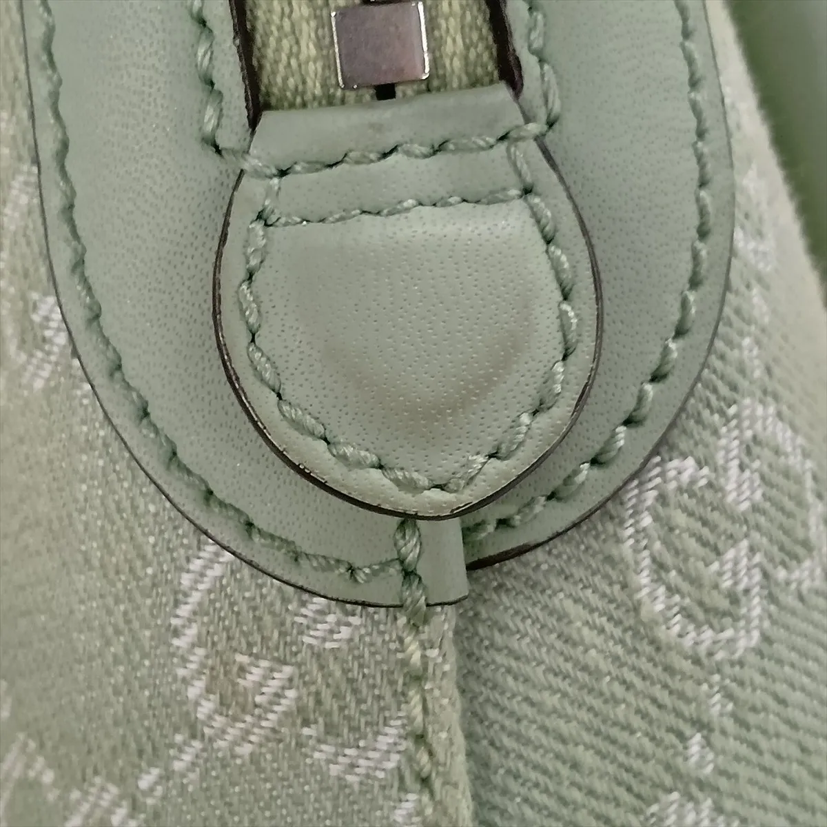 GG Canvas x Leather 2-Way Handbag Green 772216 — view 14