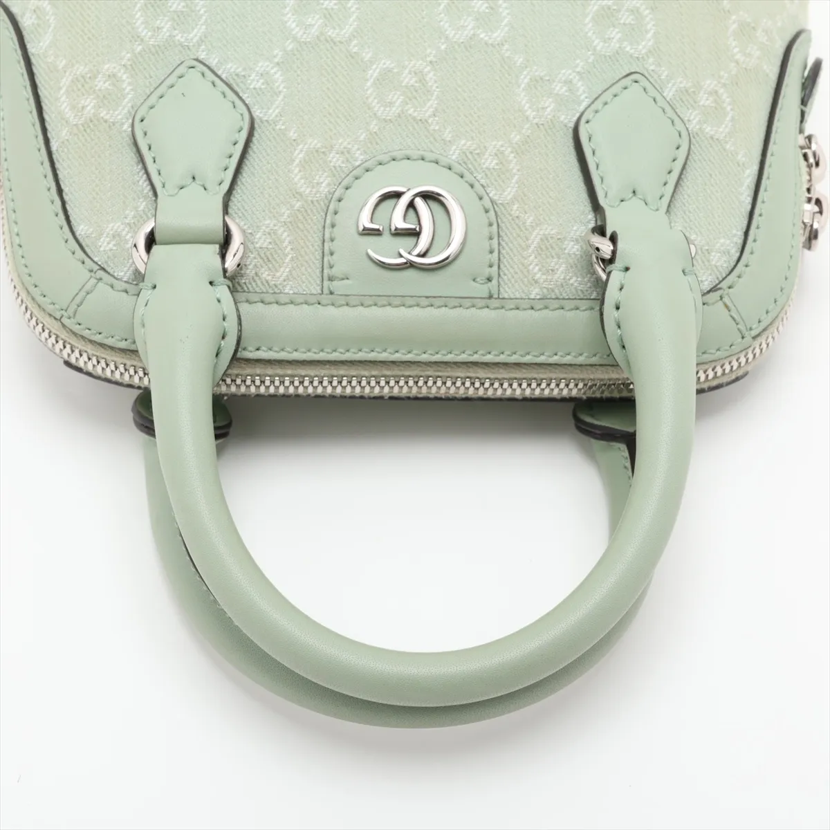 GG Canvas x Leather 2-Way Handbag Green 772216 — view 5