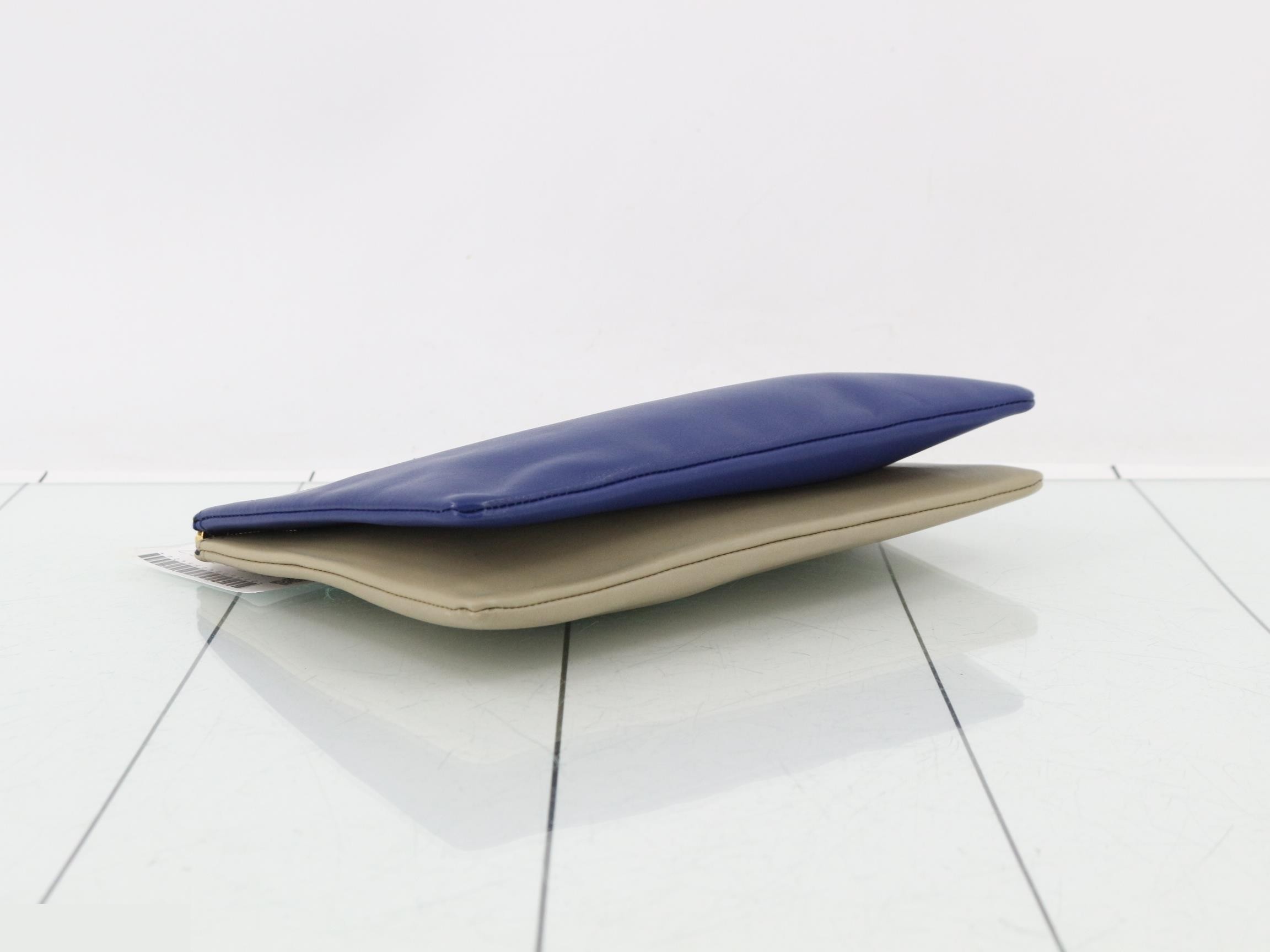 Leather clutch bag, two-tone — view 5