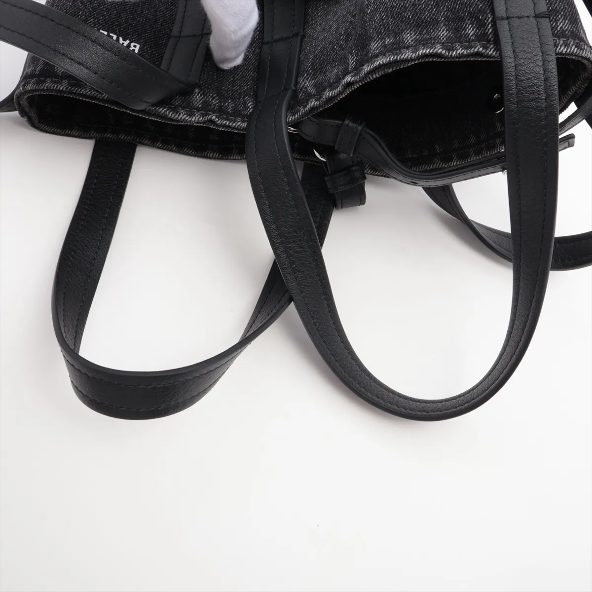 Everyday Tote XS Denim x Leather 2WAY Handbag Black 672793 — view 7