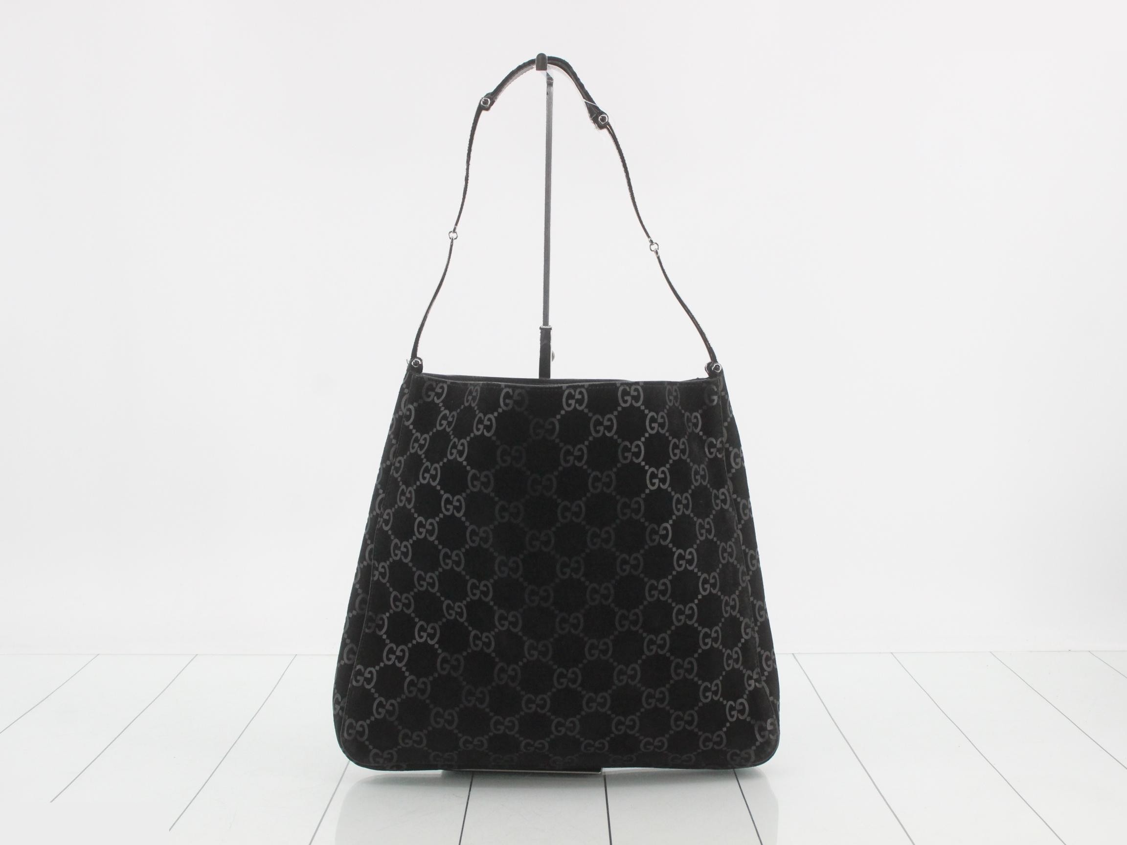 GG Suede Shoulder Bag with Pouch — view 2
