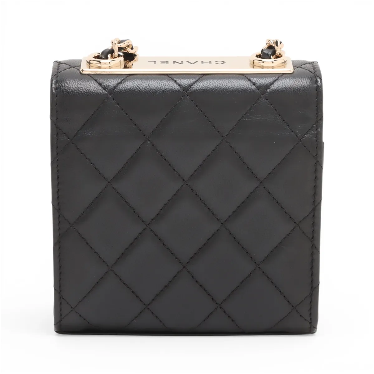 Trendy CC Lambskin Chain Shoulder Bag Black Gold Hardware 29393255 29th Series A81633 — view 2