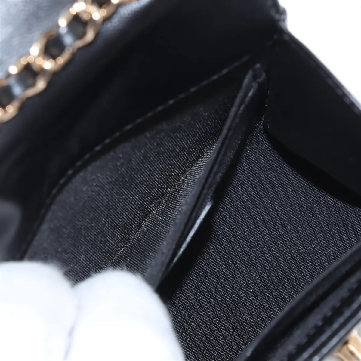 Trendy CC Lambskin Chain Shoulder Bag Black Gold Hardware 29393255 29th Series A81633 — view 7