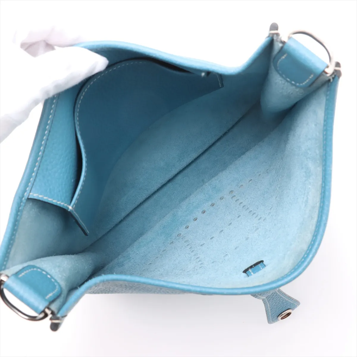 Evelyn 1 29 PM Taurillon Clemence Blue Jean Silver hardware J:2006 — view 6