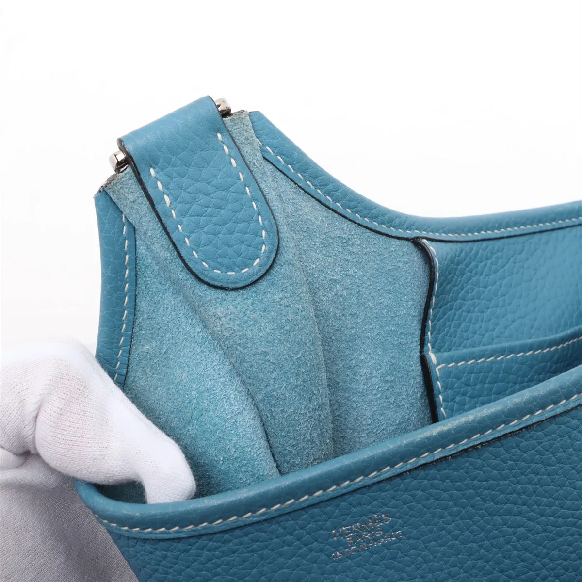 Evelyn 1 29 PM Taurillon Clemence Blue Jean Silver hardware J:2006 — view 9