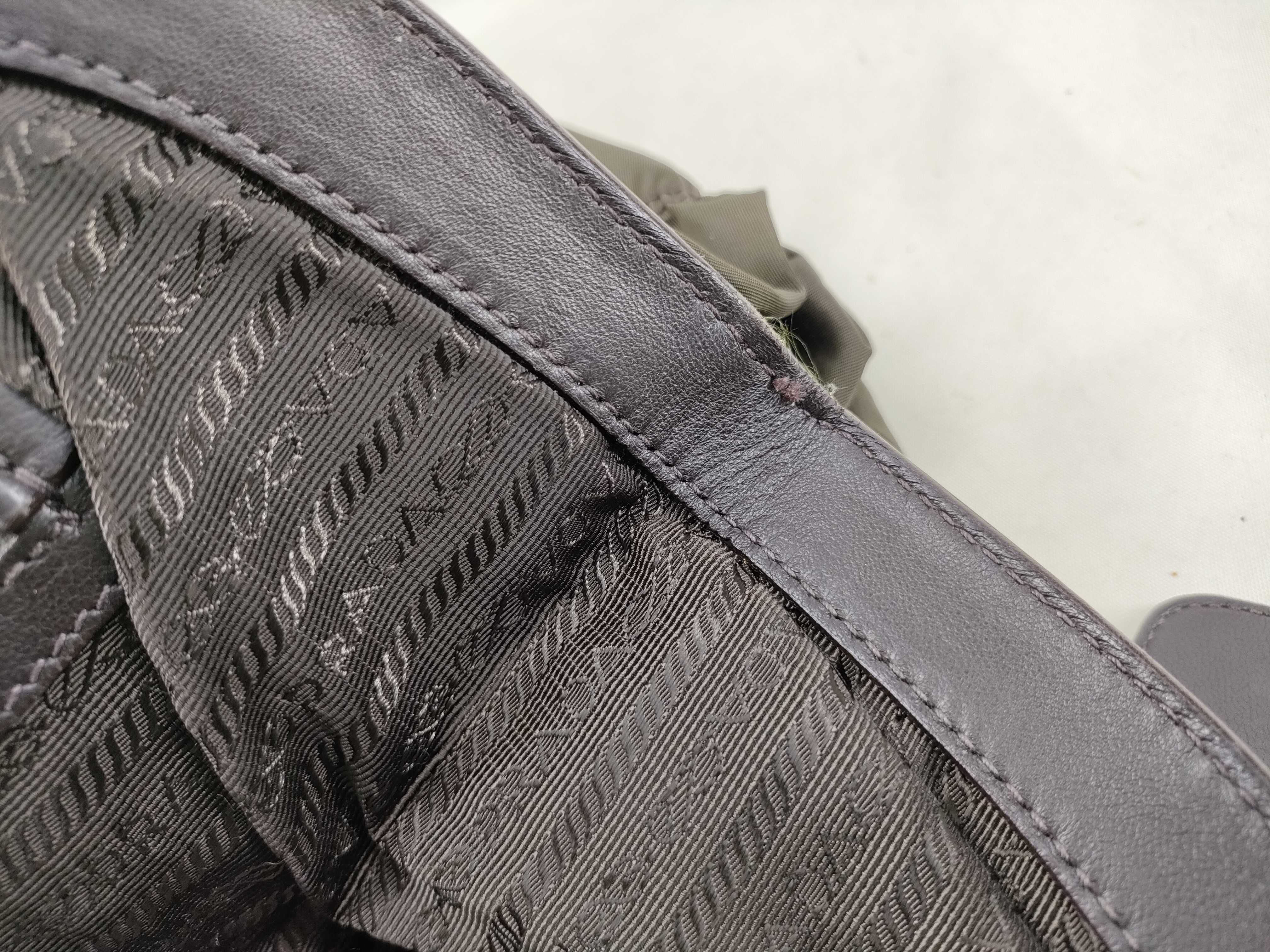 Nylon Gathered Triangle Logo Tote Bag with Braided Handles — view 12