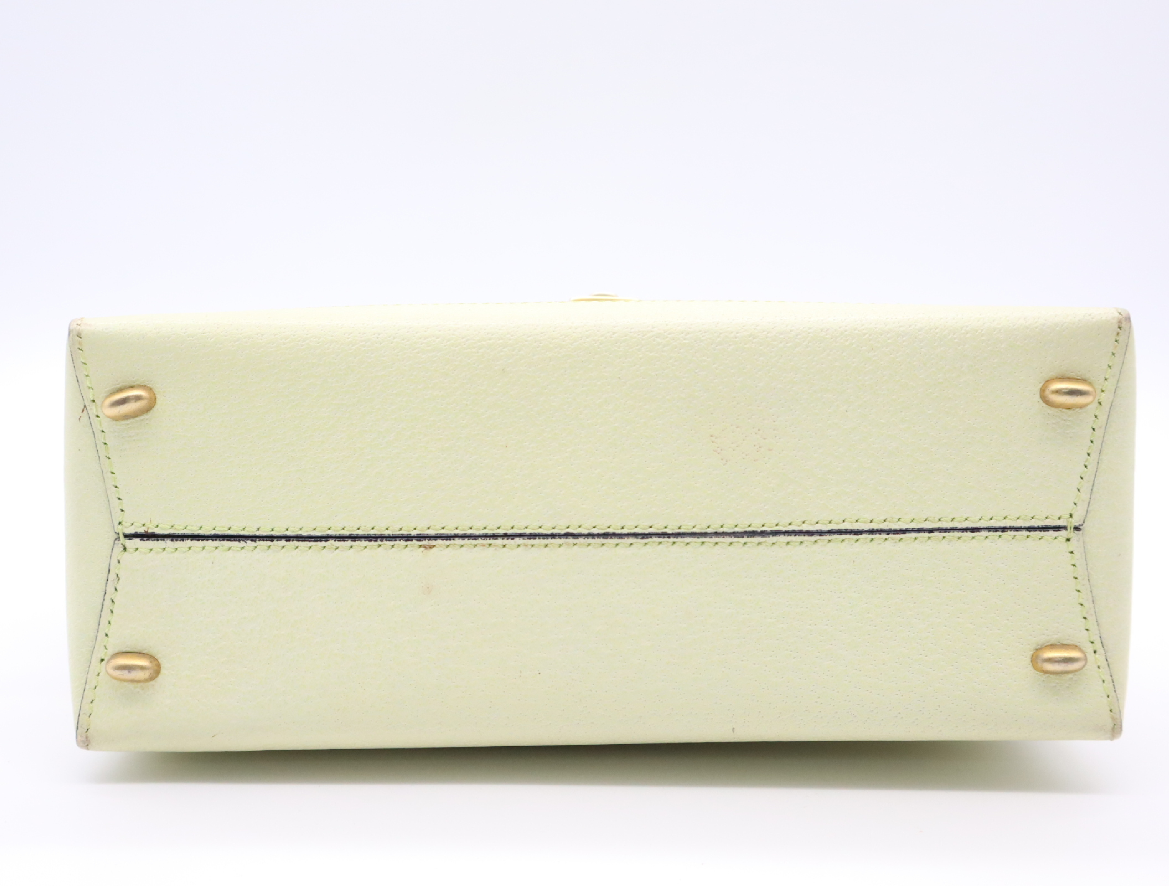 Leather 2-way Handbag with Ivory Gold Hardware and Shoulder Strap — view 4
