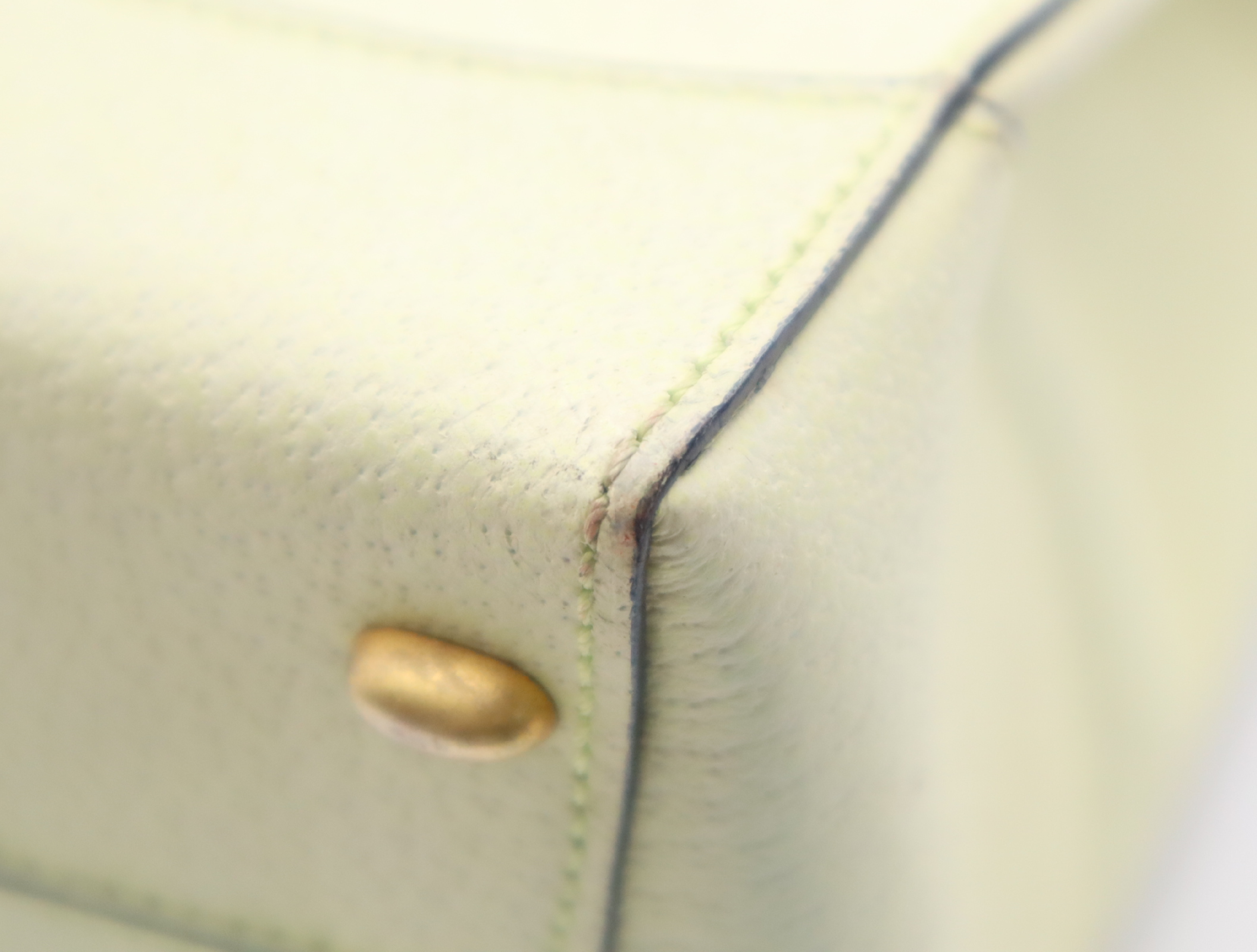 Leather 2-way Handbag with Ivory Gold Hardware and Shoulder Strap — view 7