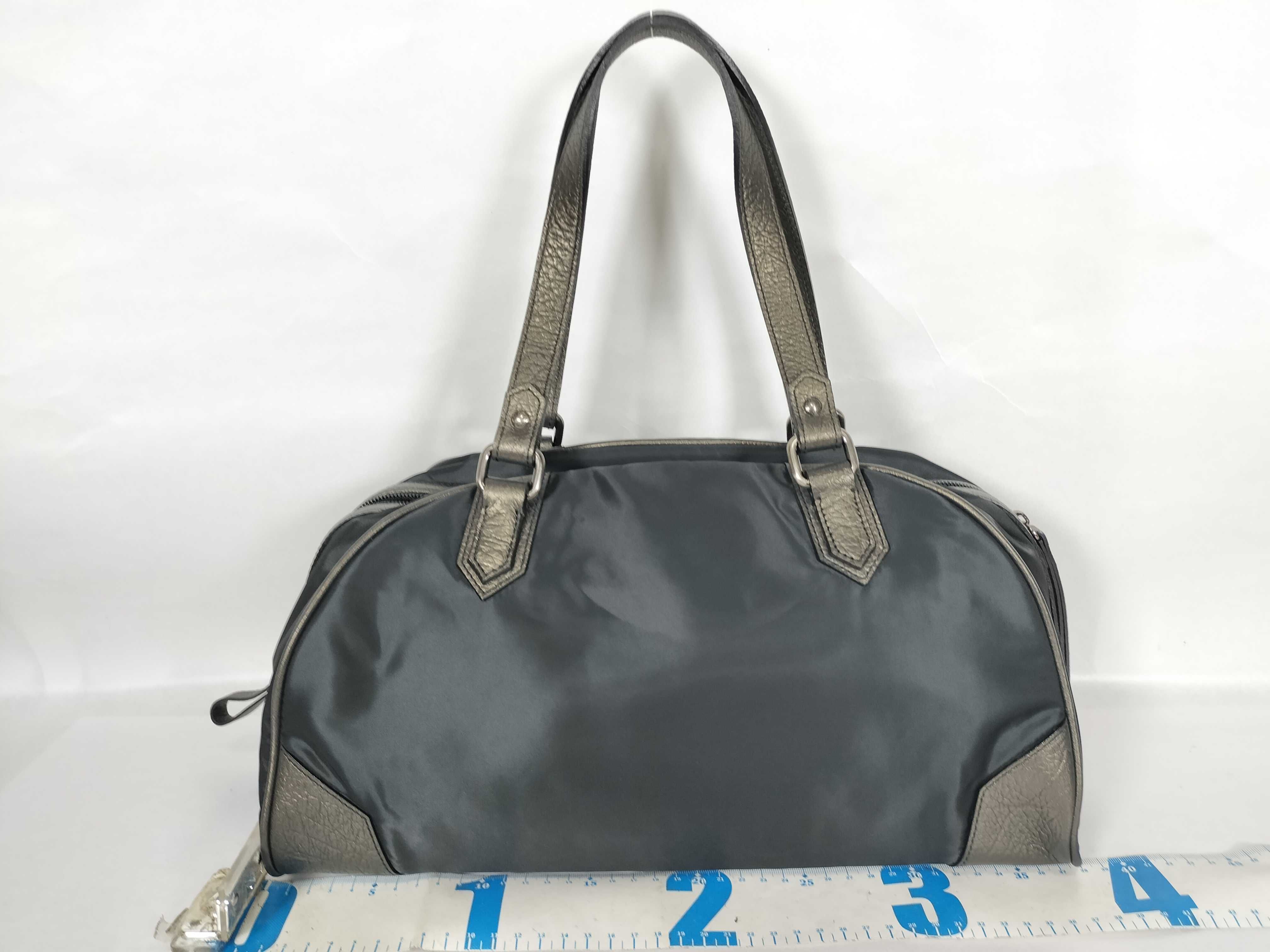Nylon Leather Logo Plate Mini Boston Bag Mini Bowling Bag Black Unused with Tags Boston Bag — view 2