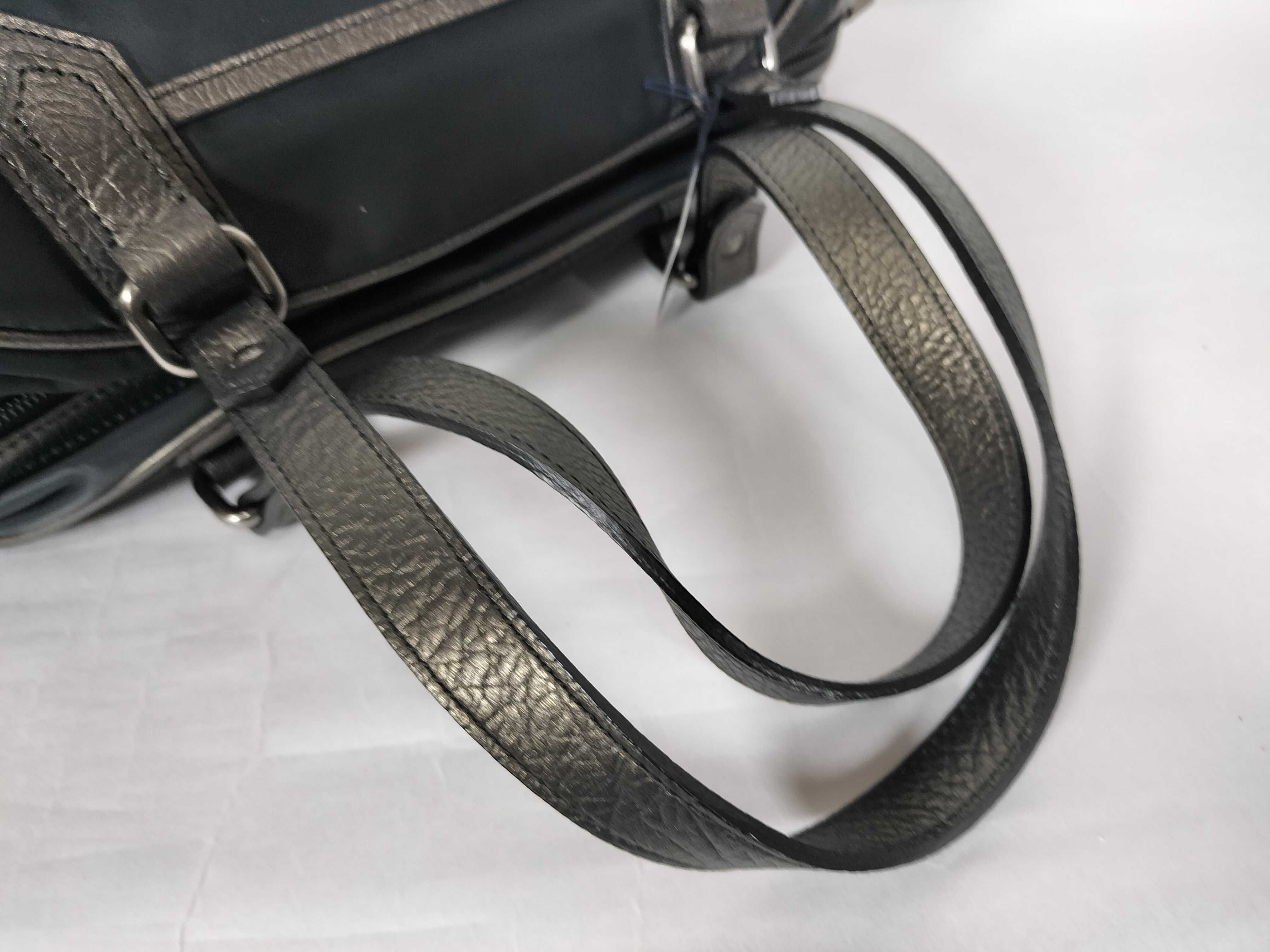 Nylon Leather Logo Plate Mini Boston Bag Mini Bowling Bag Black Unused with Tags Boston Bag — view 3