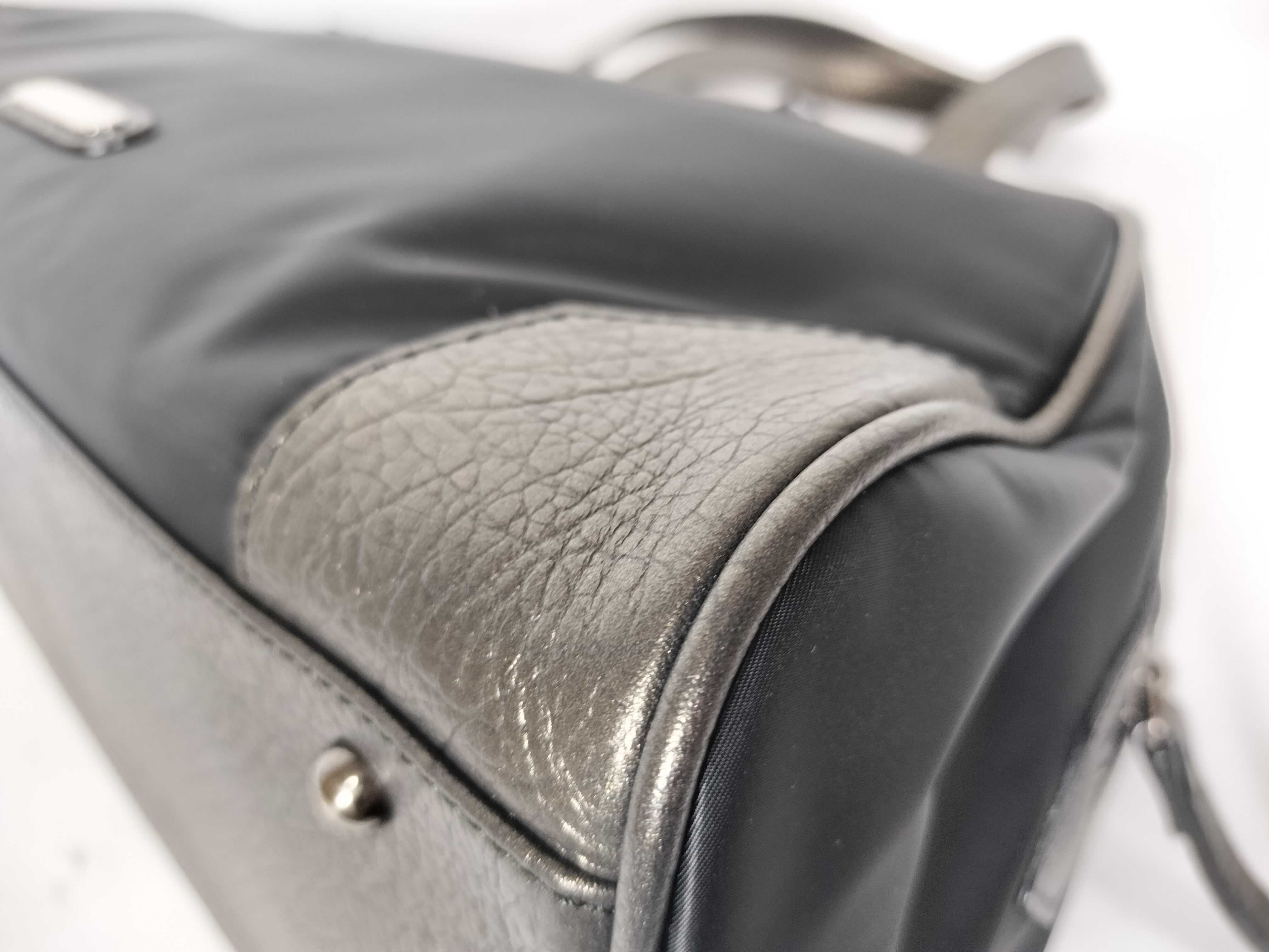 Nylon Leather Logo Plate Mini Boston Bag Mini Bowling Bag Black Unused with Tags Boston Bag — view 6