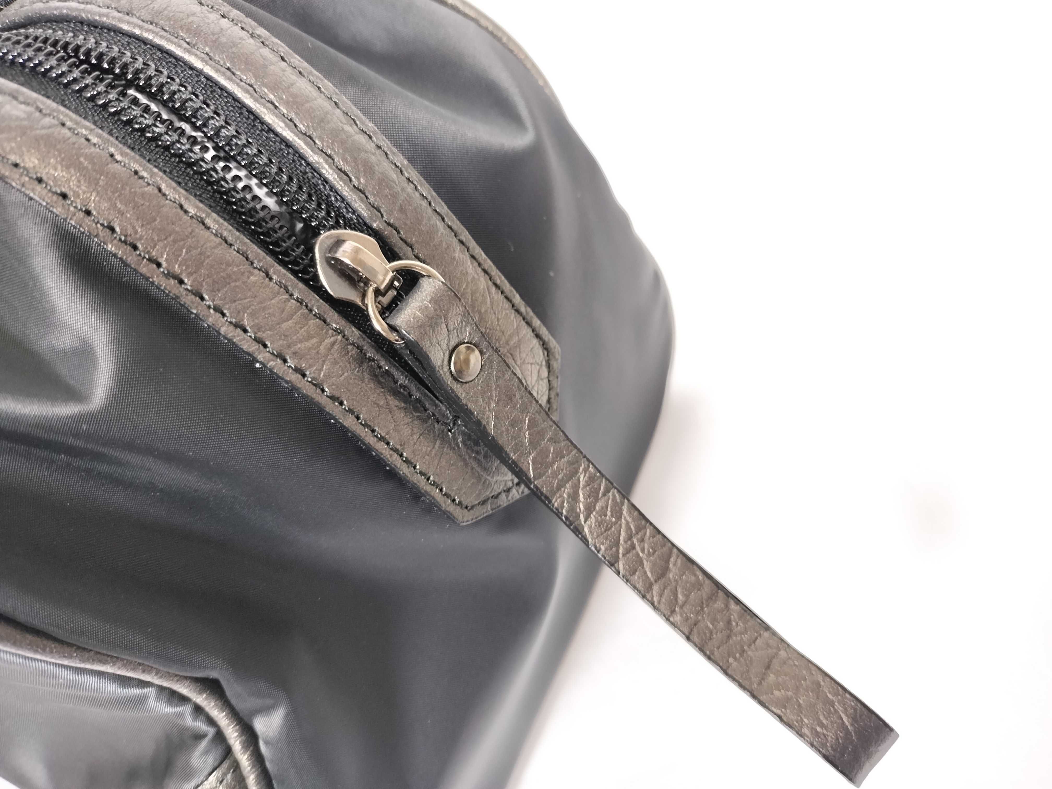 Nylon Leather Logo Plate Mini Boston Bag Mini Bowling Bag Black Unused with Tags Boston Bag — view 8
