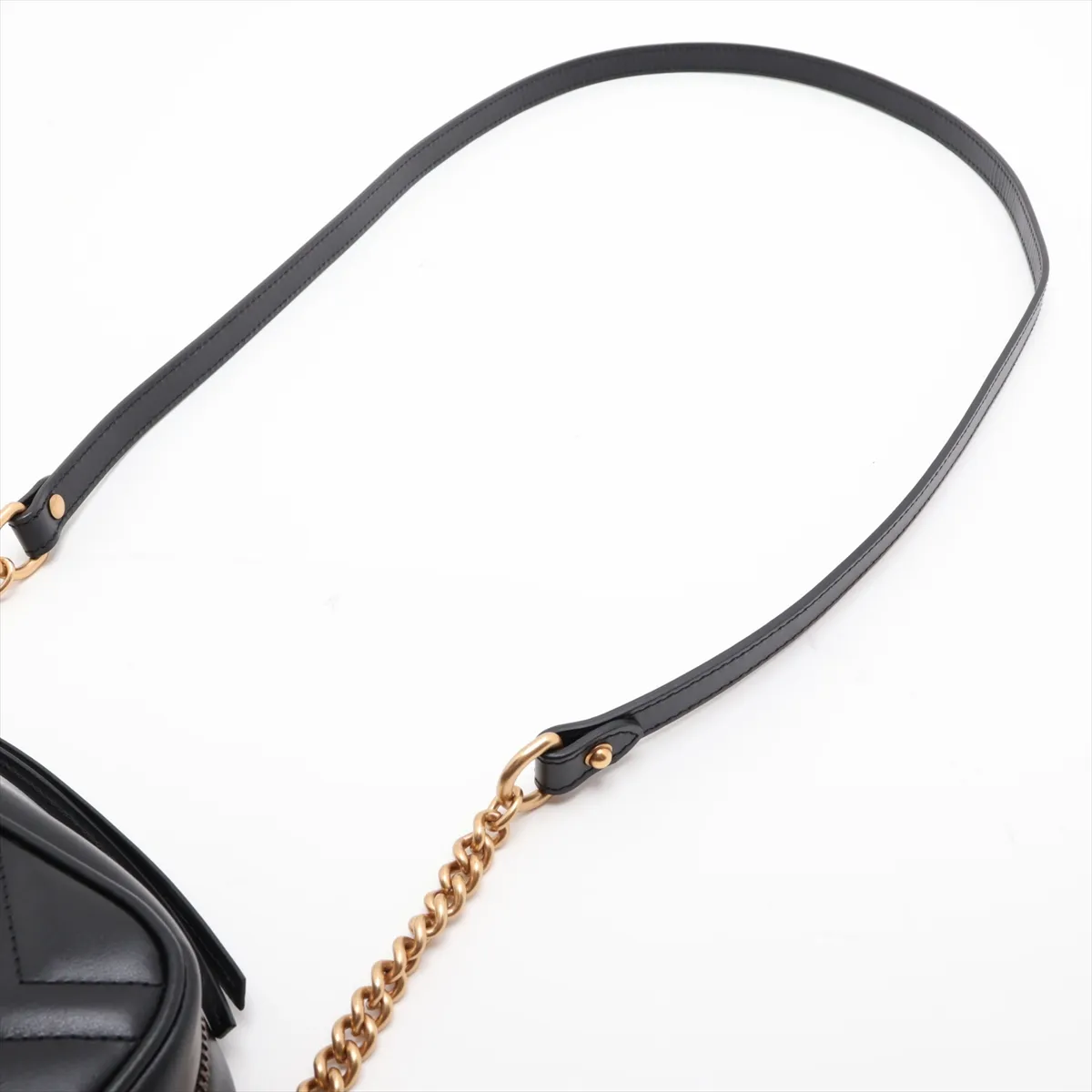GG Marmont Leather Chain Shoulder Bag, Black, 448065 — view 5