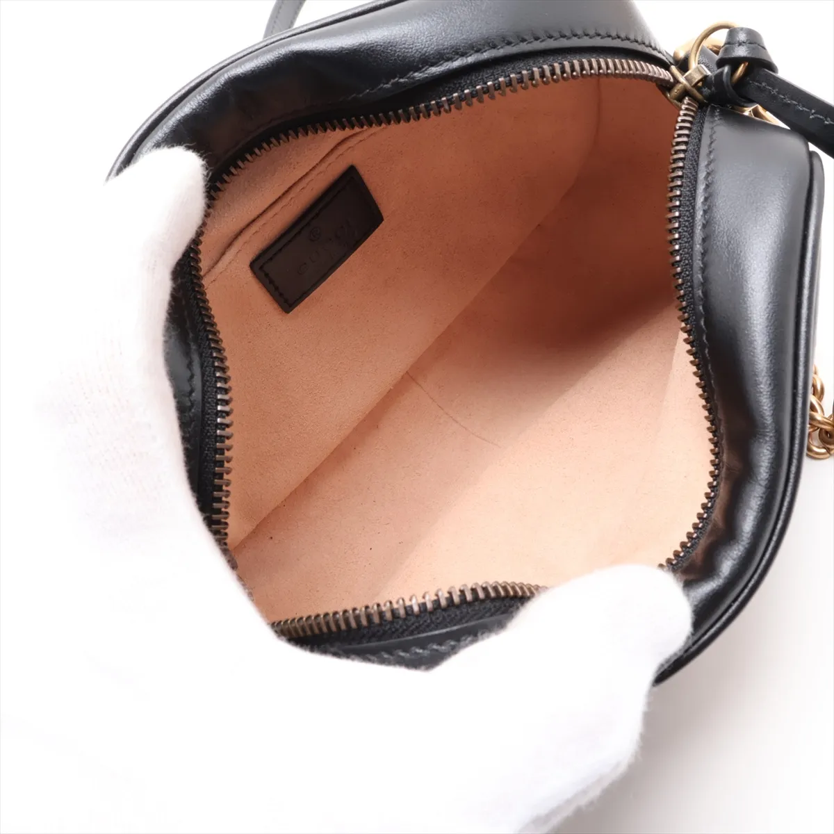 GG Marmont Leather Chain Shoulder Bag, Black, 448065 — view 6