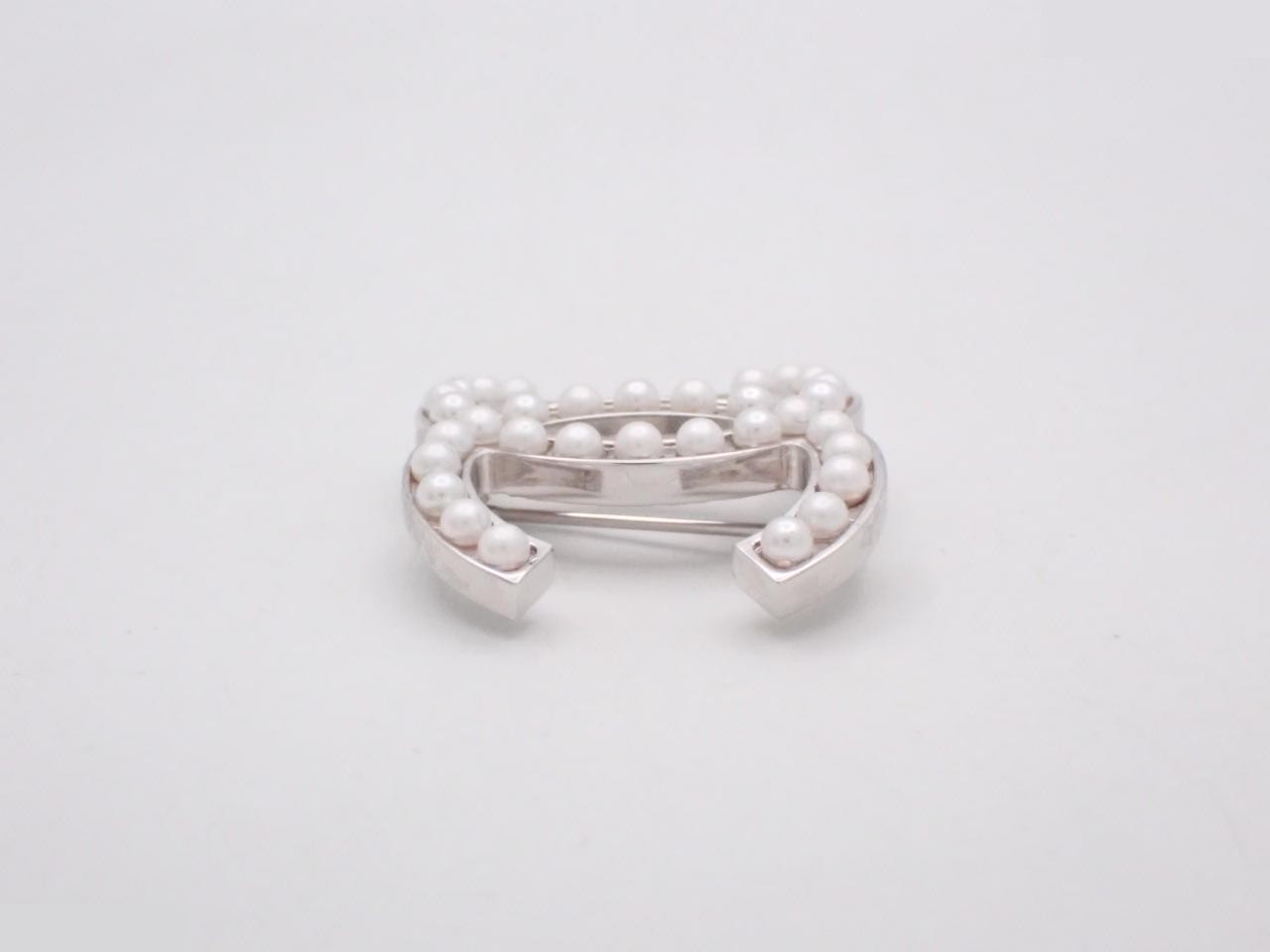 brooch, model 05V, Coco Mark, pearl, silver, 4cm wide. — view 3