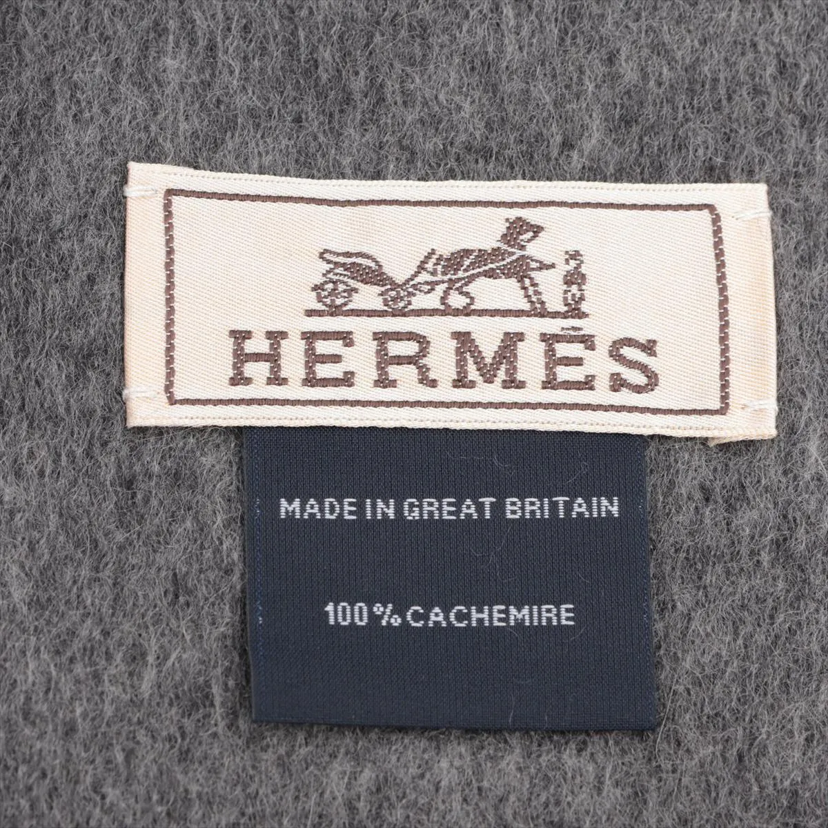 logo scarf, cashmere, gray, — view 3