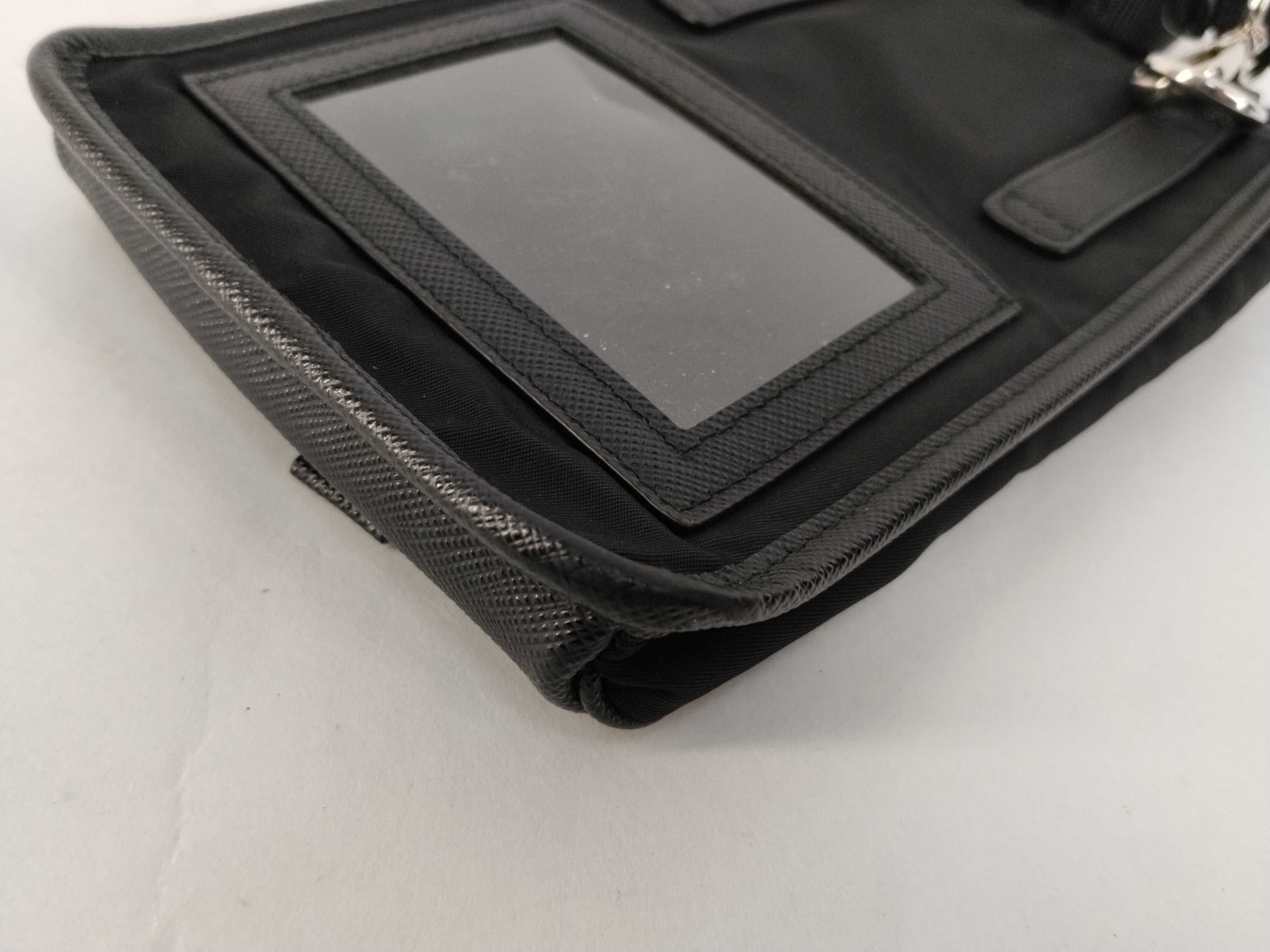 Nylon x Leather Triangle Plate Phone Case Shoulder Bag — view 6
