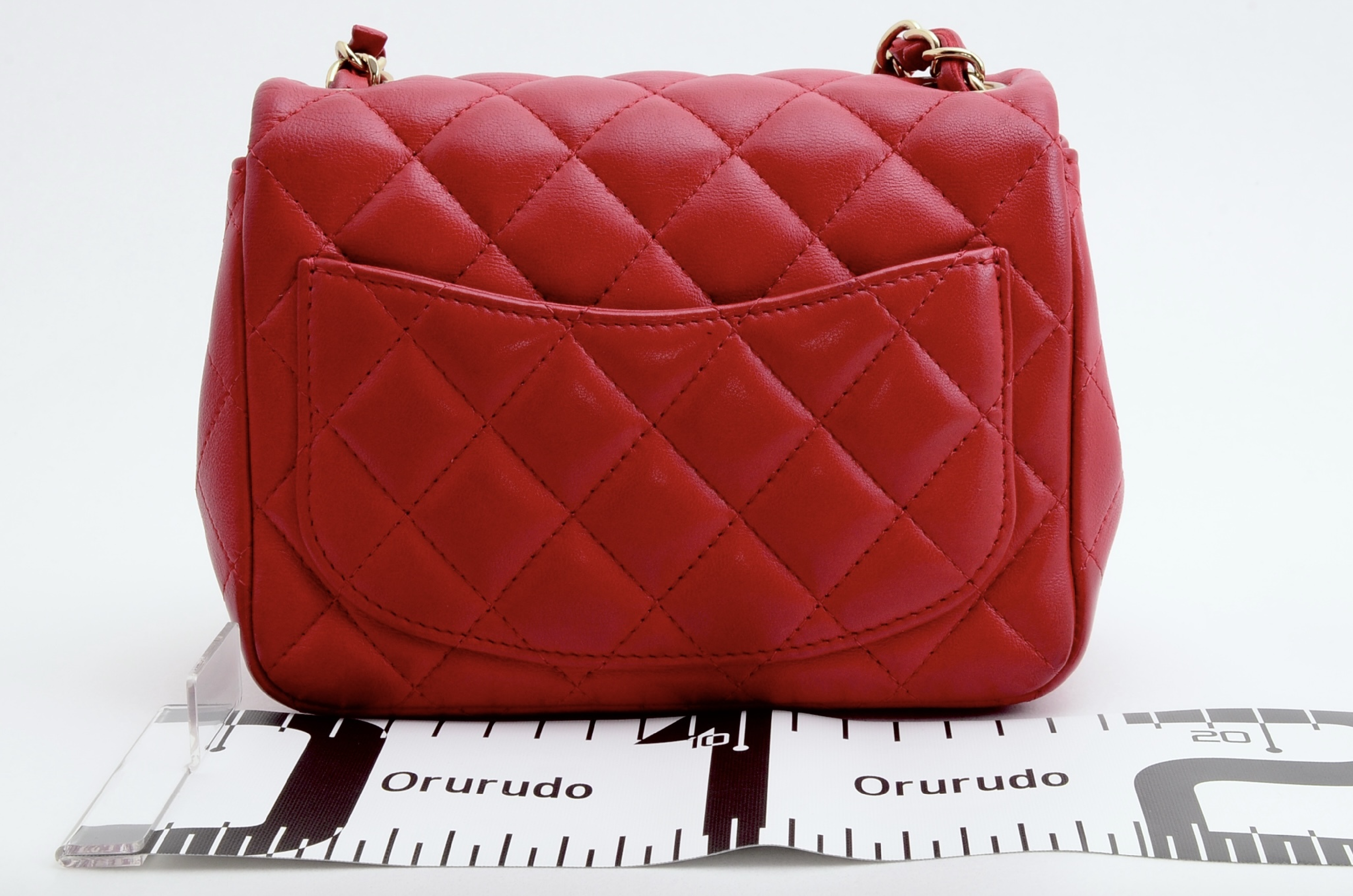 Mini Matelassé Chain Shoulder Bag, Red — view 2