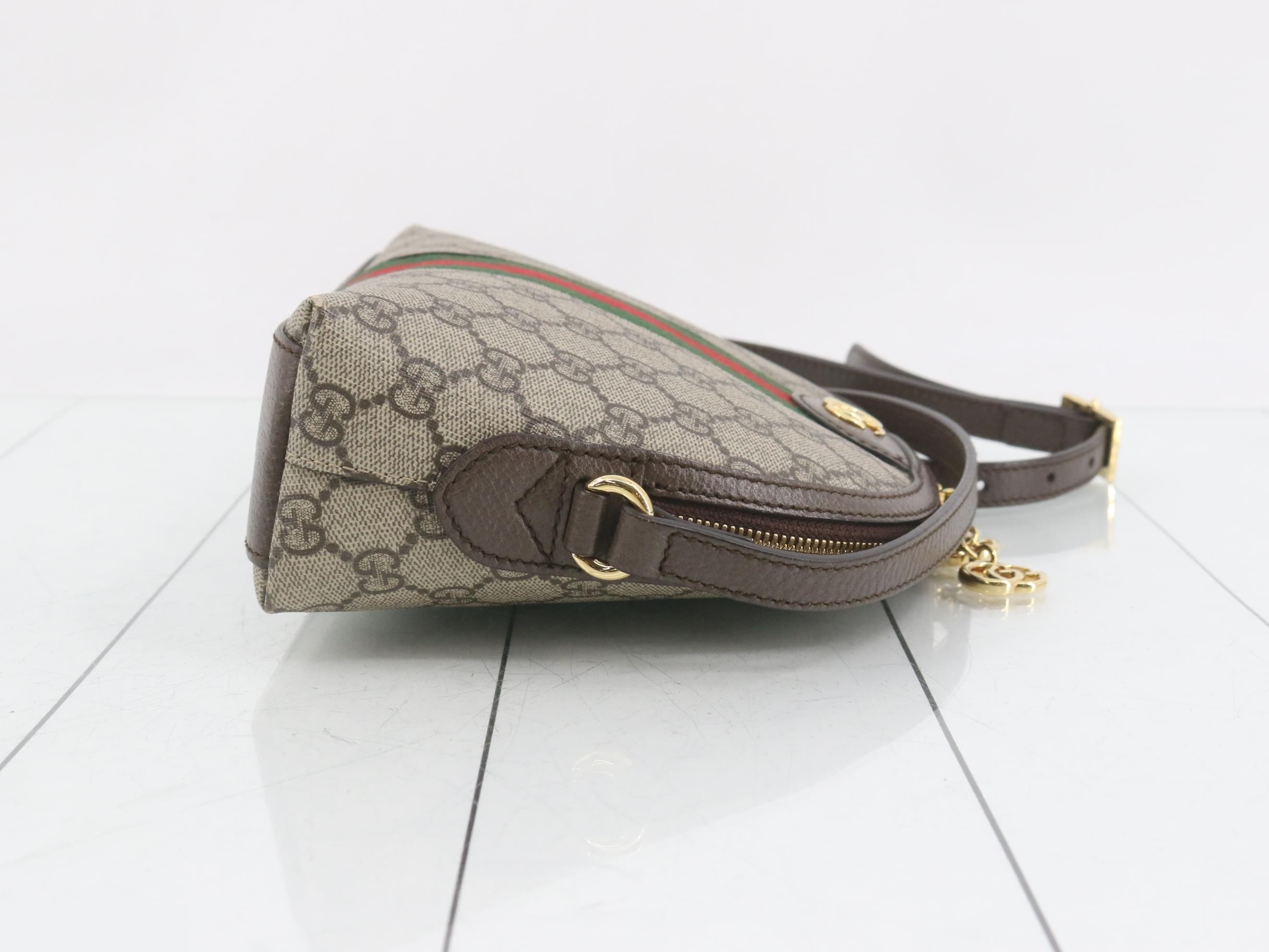 Ophidia Shoulder Bag, PVC/Leather, Brown — view 3