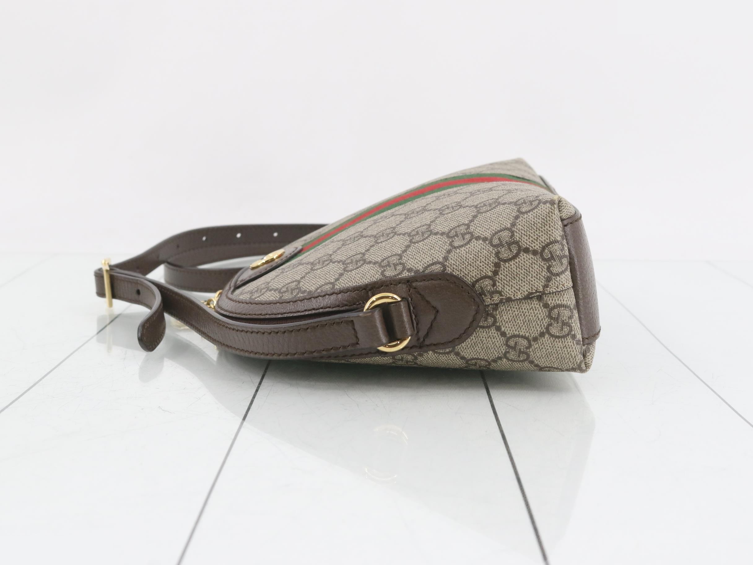 Ophidia Shoulder Bag, PVC/Leather, Brown — view 4