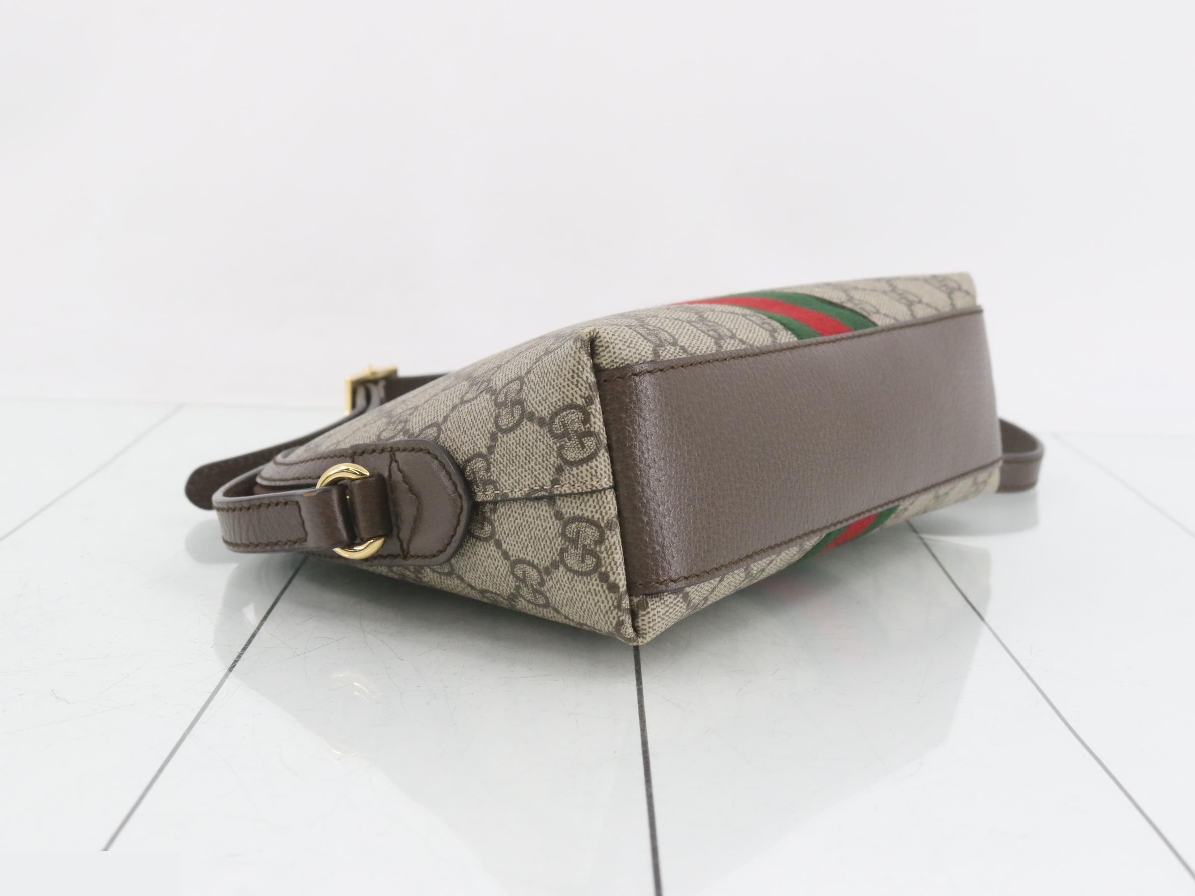 Ophidia Shoulder Bag, PVC/Leather, Brown — view 5