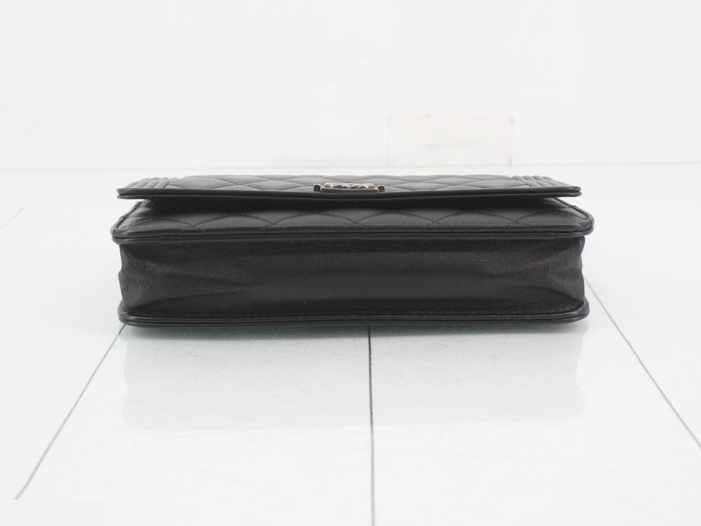 Boy Chanel Chain Wallet, Series 19, Black — view 3
