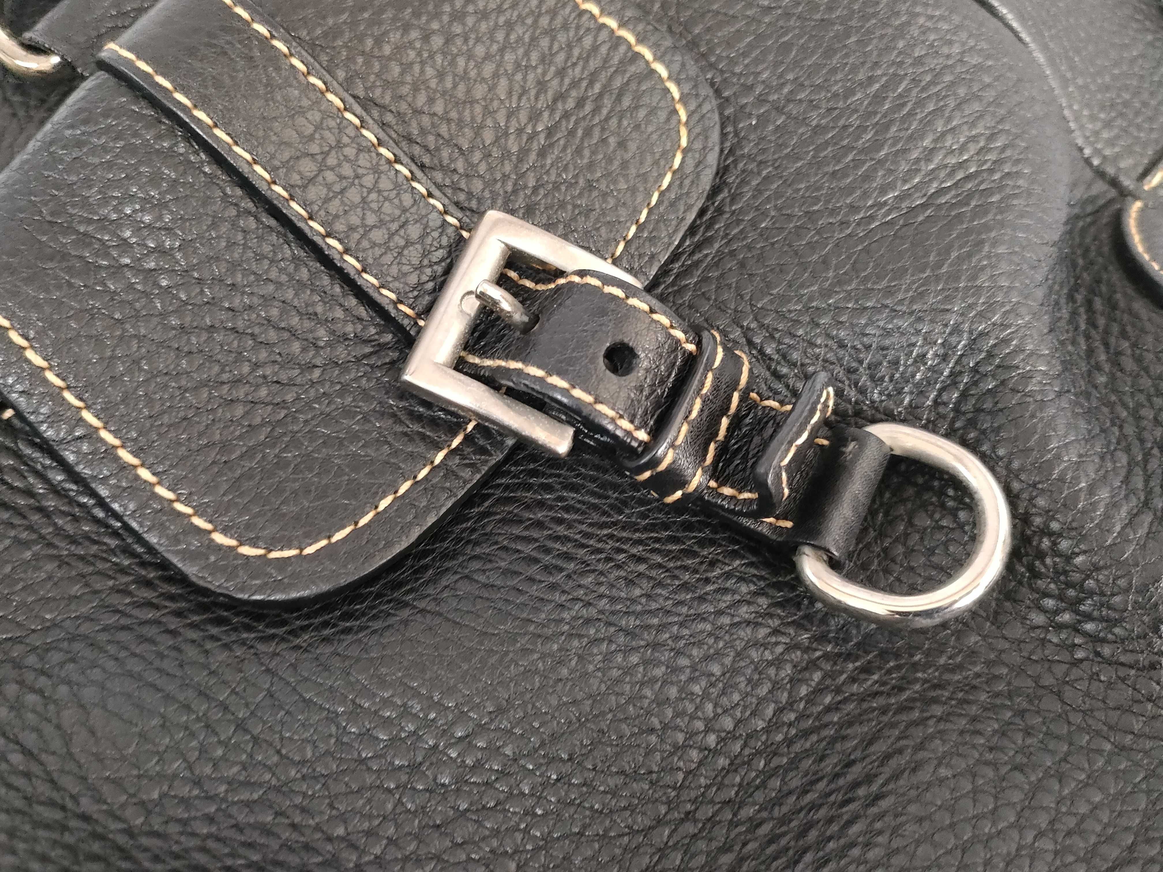 Leather Tote Bag Triangle Plate Black Tote Bag — view 15