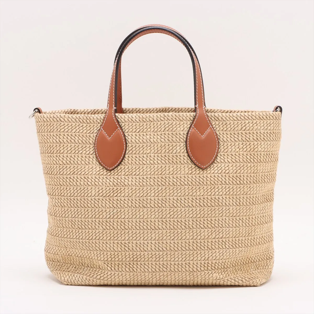 Patch Raffia 2WAY Handbag Beige 779671 — view 2