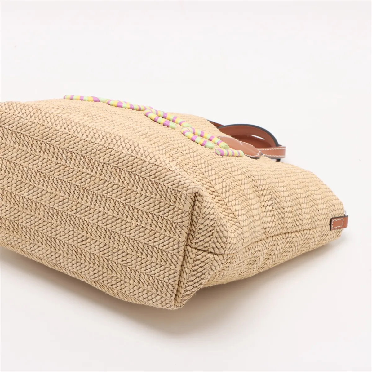 Patch Raffia 2WAY Handbag Beige 779671 — view 3