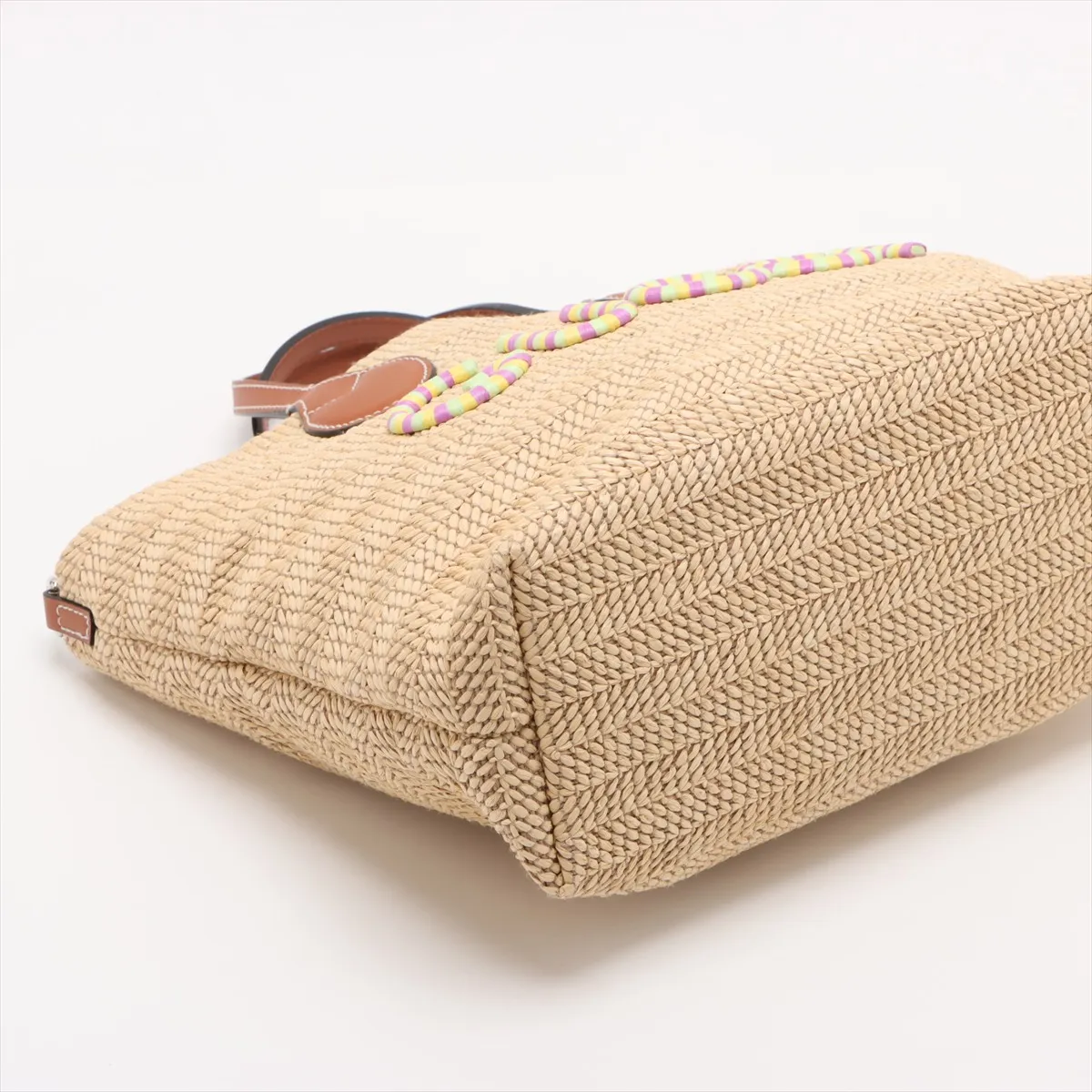 Patch Raffia 2WAY Handbag Beige 779671 — view 4