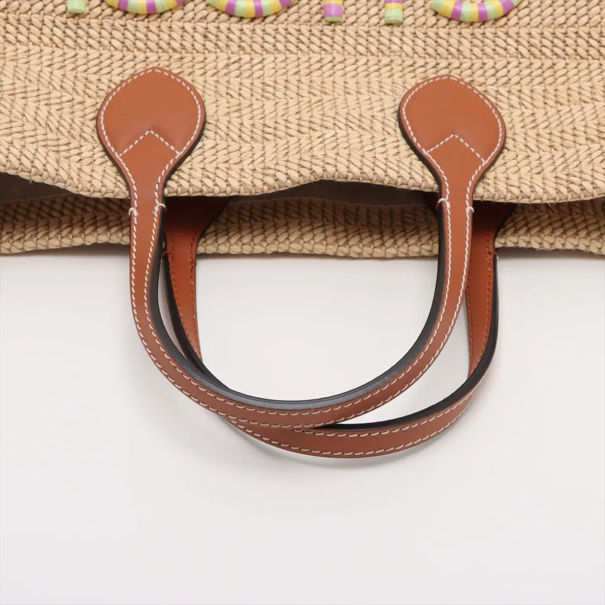 Patch Raffia 2WAY Handbag Beige 779671 — view 5