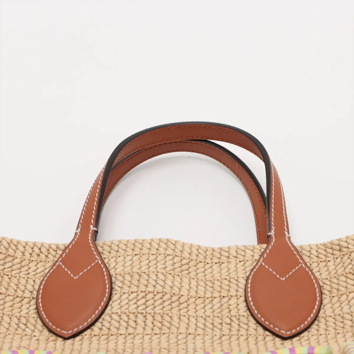 Patch Raffia 2WAY Handbag Beige 779671 — view 6