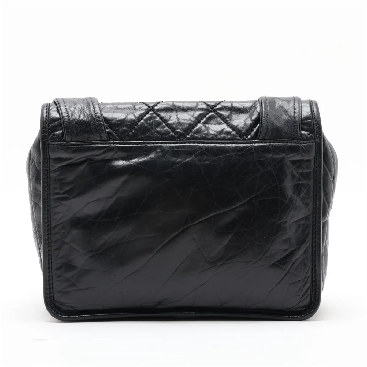 Matelassé Vintage Calfskin Shoulder Bag, Black with Silver Hardware, 10603830 (Serial Number in the 10s) — view 2