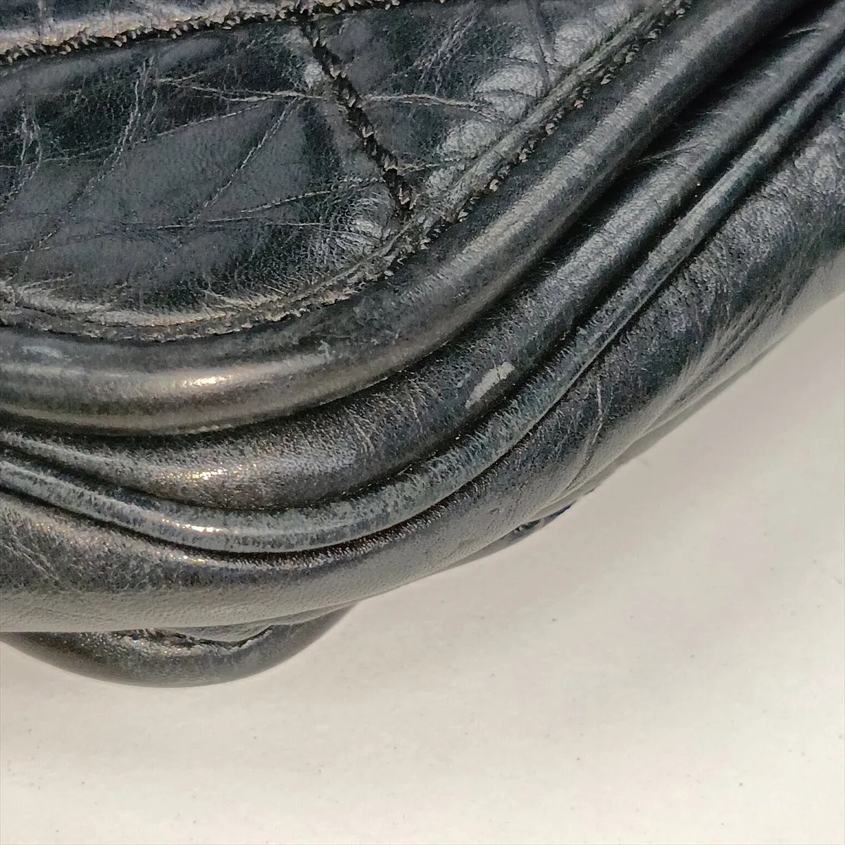 Matelassé Vintage Calfskin Shoulder Bag, Black with Silver Hardware, 10603830 (Serial Number in the 10s) — view 9